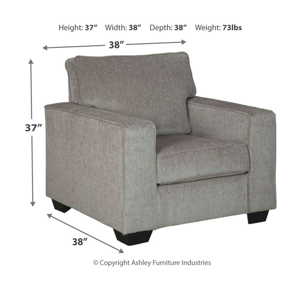 Altari - 2 Pc. - Chair With Ottoman - Alloy