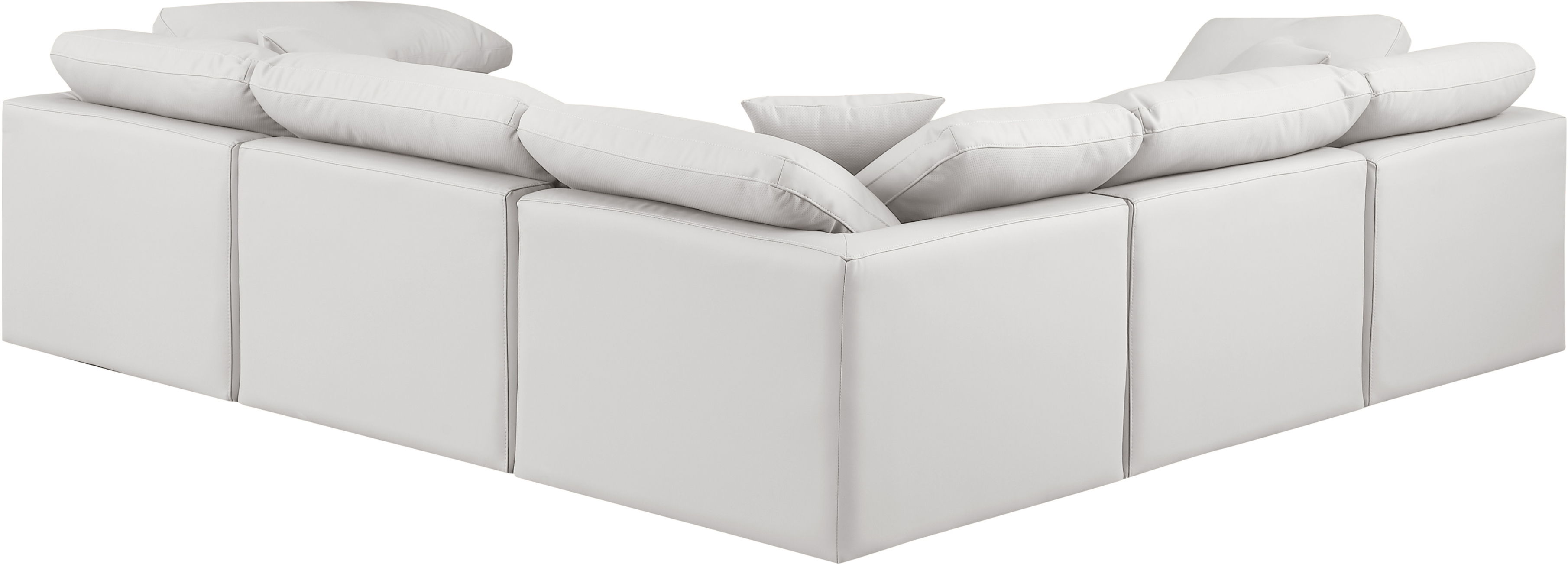 Indulge - Faux Leather 5 Piece Modular Corner Sectional - Cream