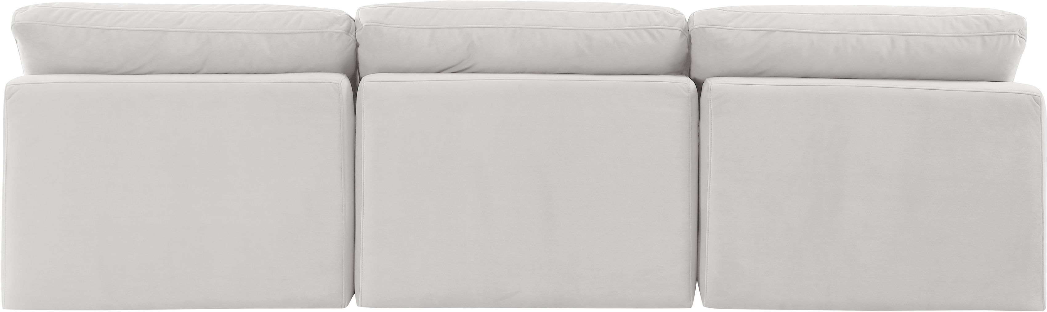 Indulge - Velvet 3 Piece Modular Armless Sofa - White