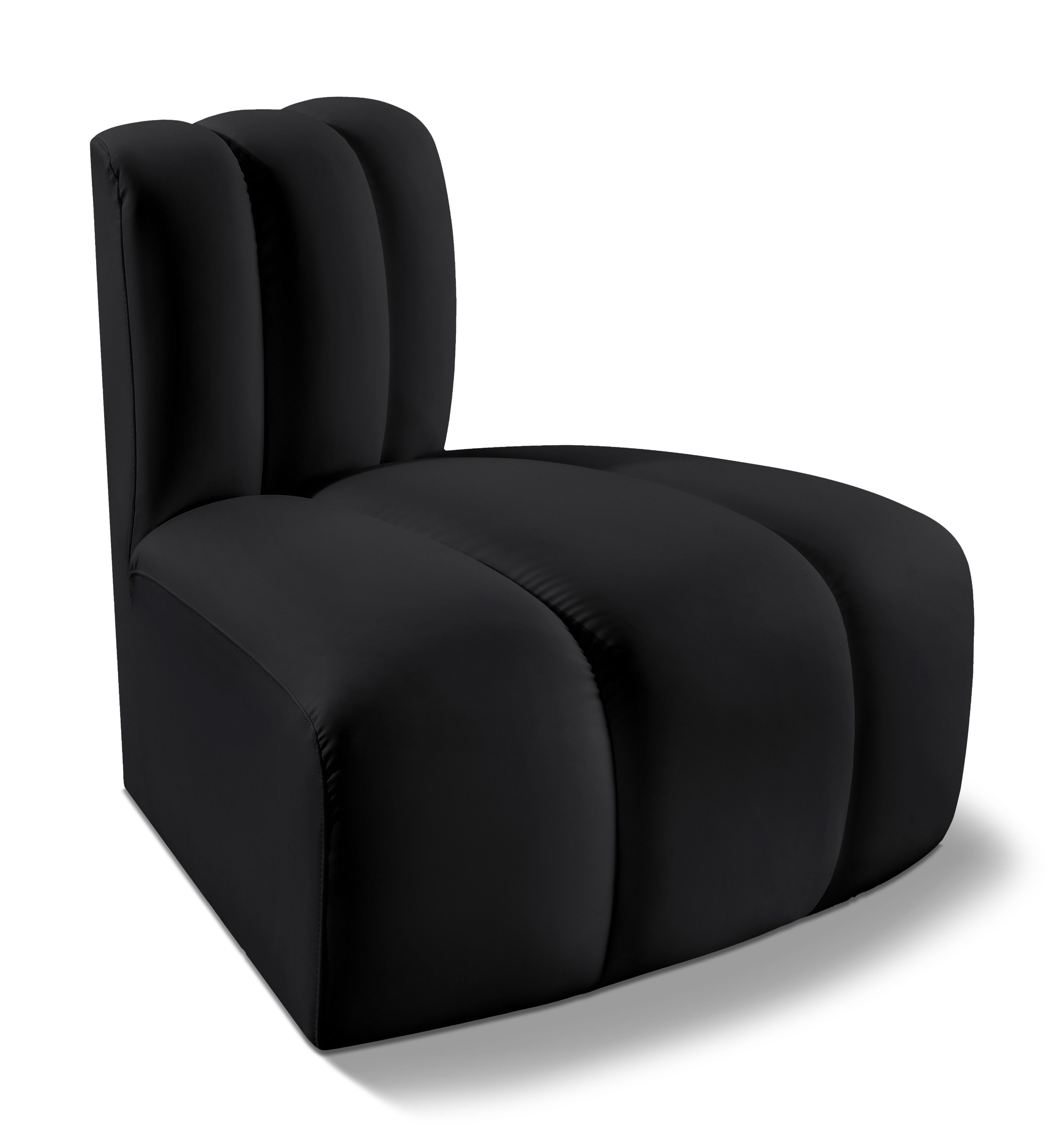 Arc - Faux Leather Reverse Corner Chair - Black