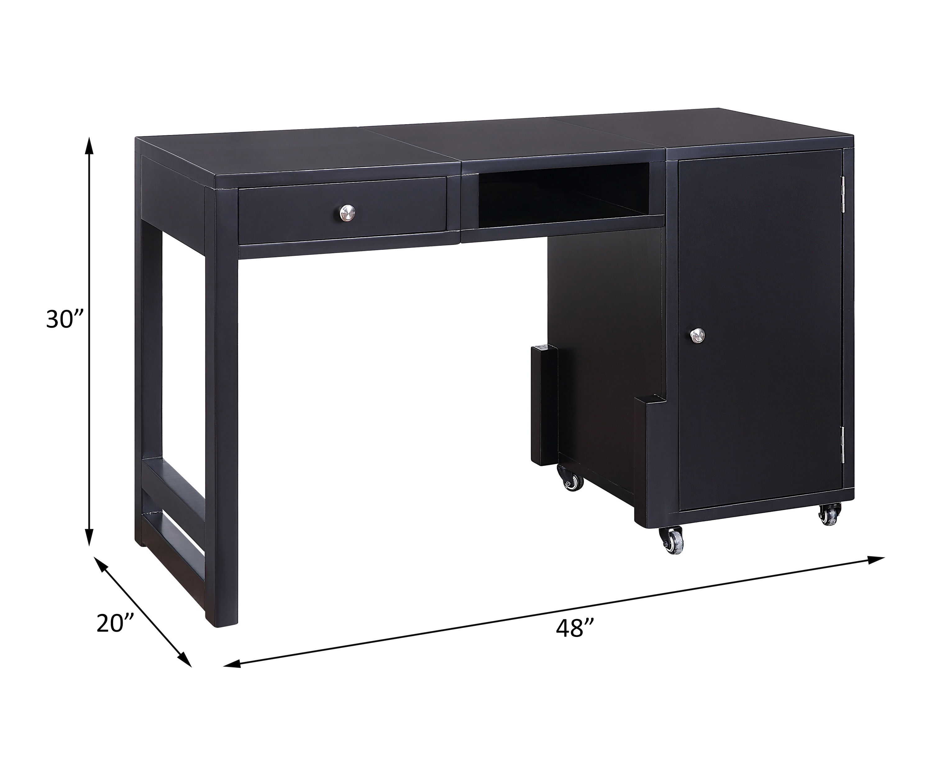 Kaniel - Desk Convertible - Black, black, view 3