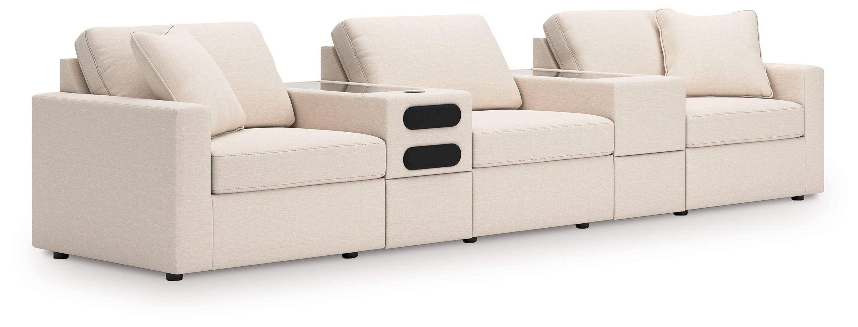 5 Pc · Sectional With Audio System And With Storage Console