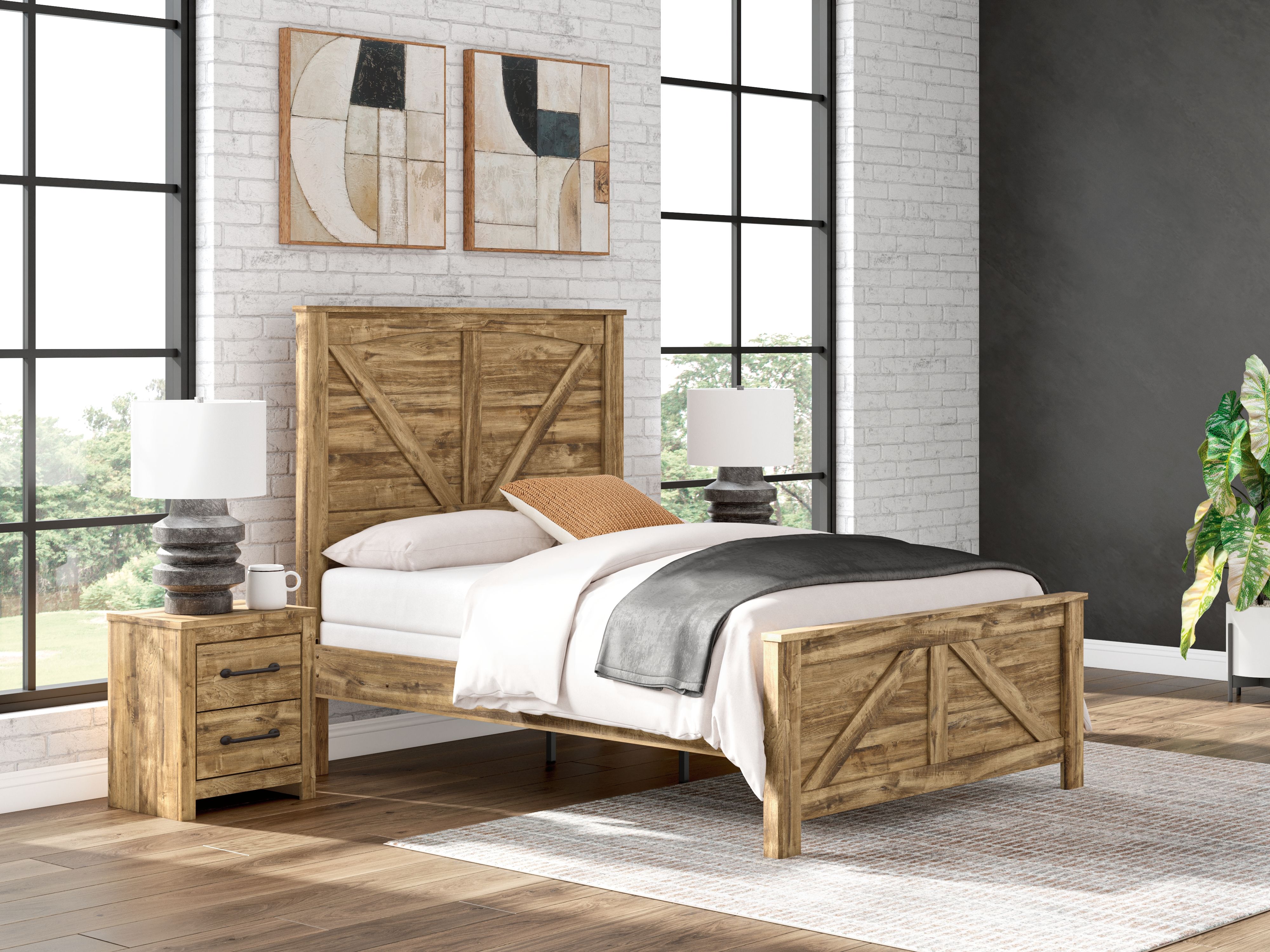 Maystonna - Queen Crossbuck Panel Bed - Brown