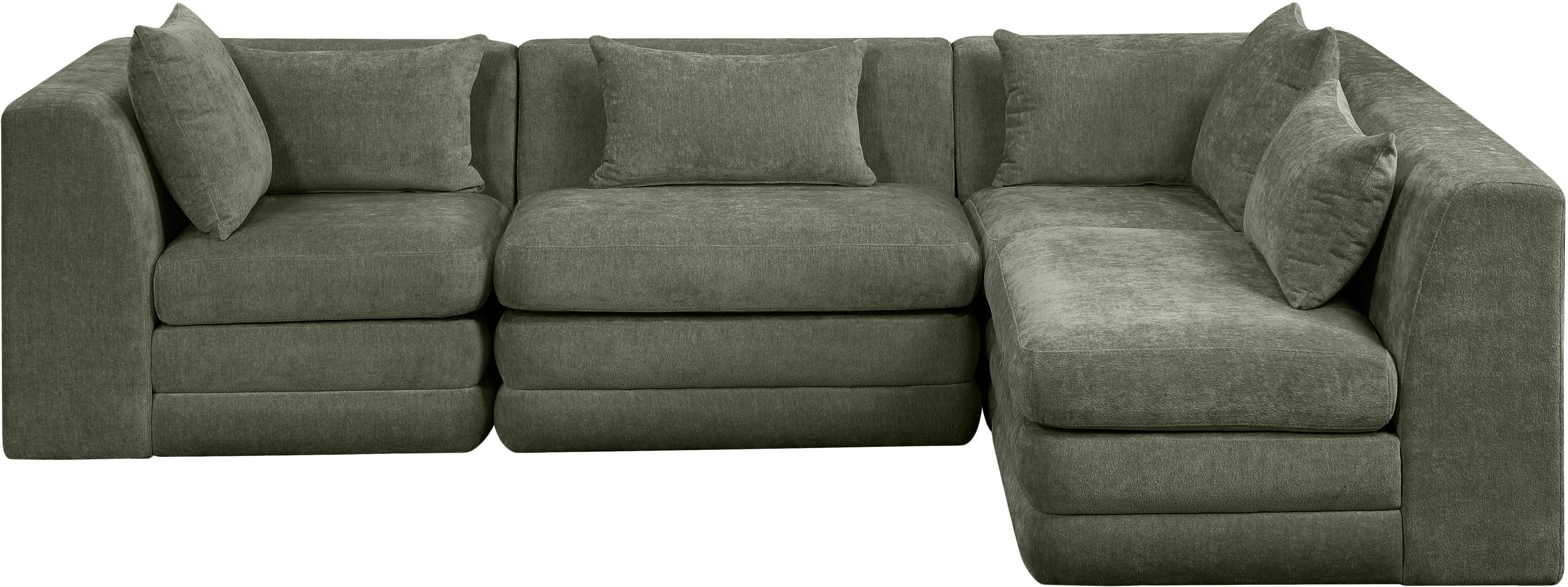 Stellar - 4 Piece 114" Upholstered Modular Sectional - Green