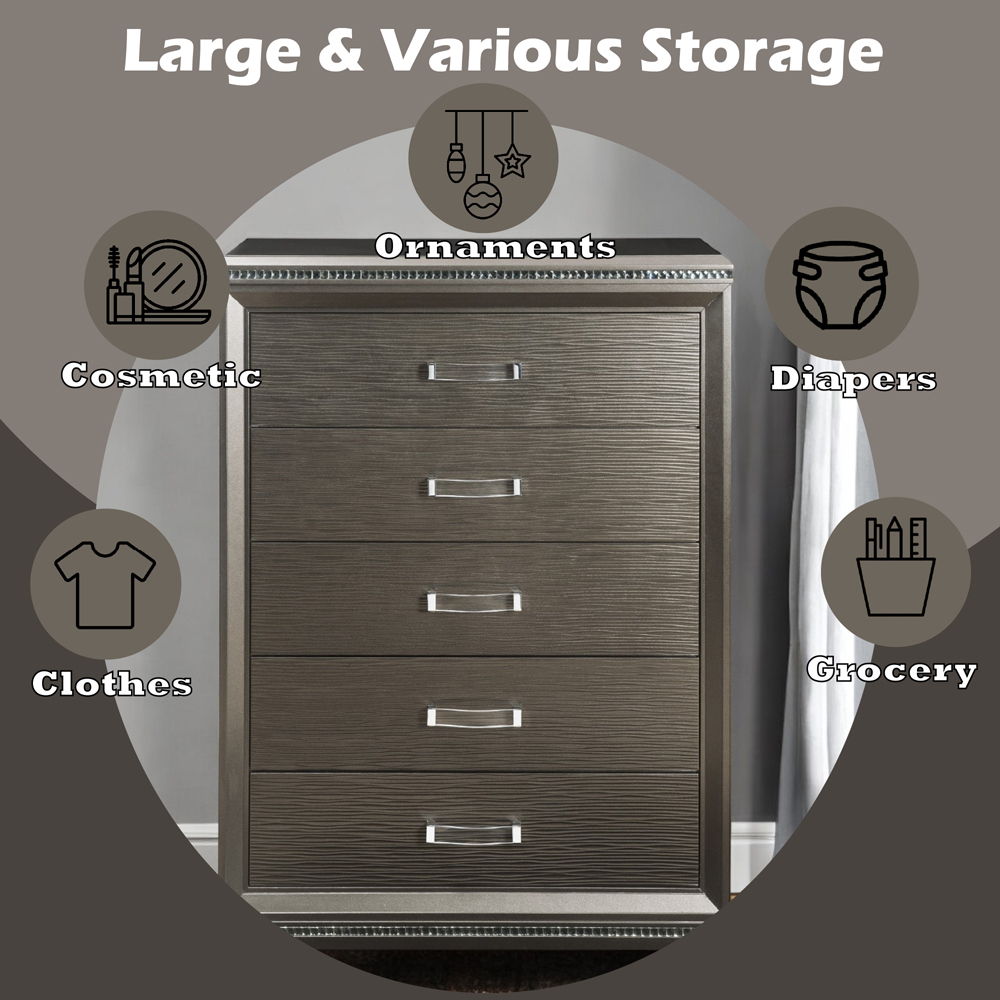 Sadie - Chest - Dark Champagne, dark brown, view 3