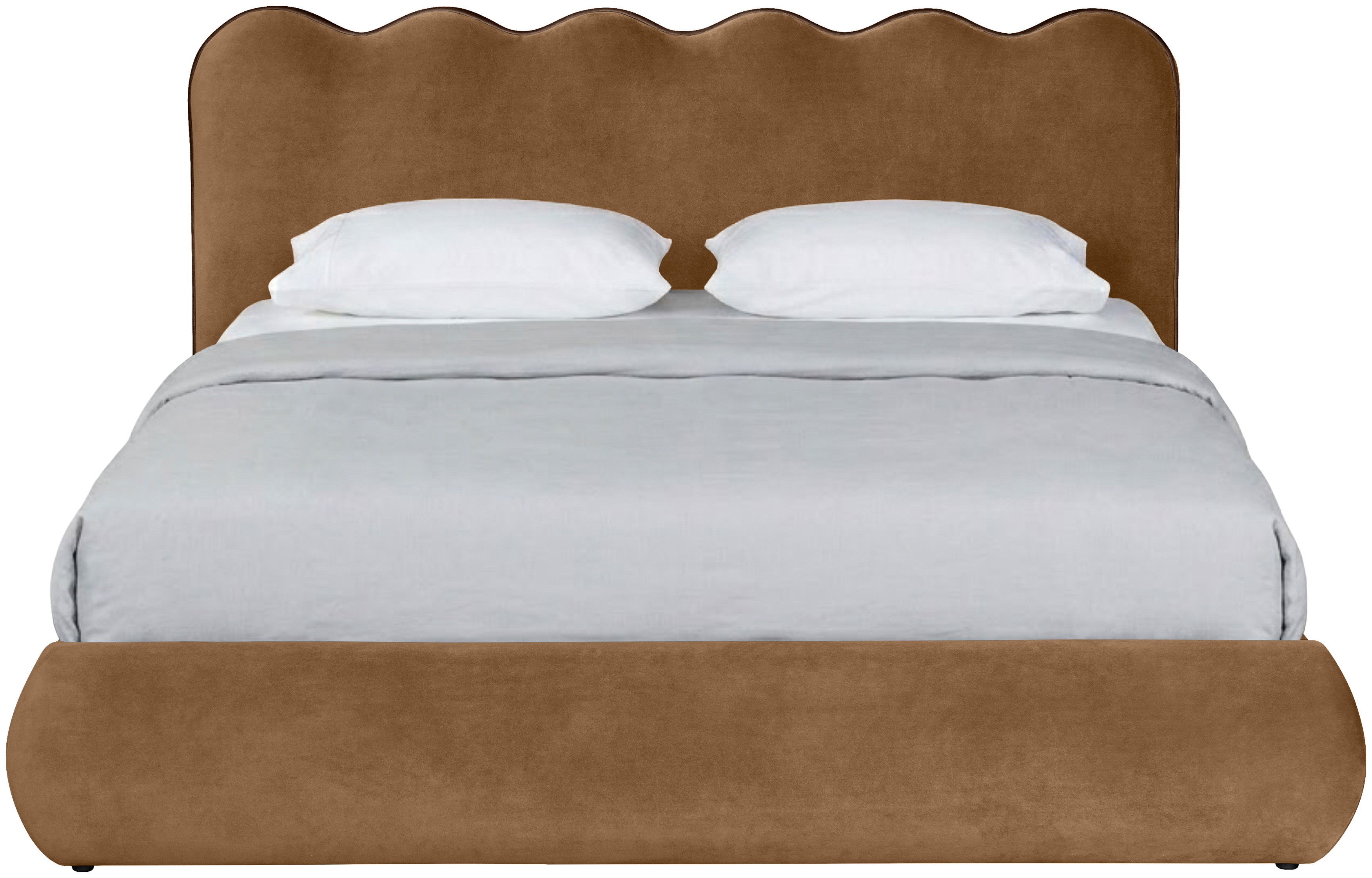 Tempo - Velvet Upholstered Full Bed - Saddle