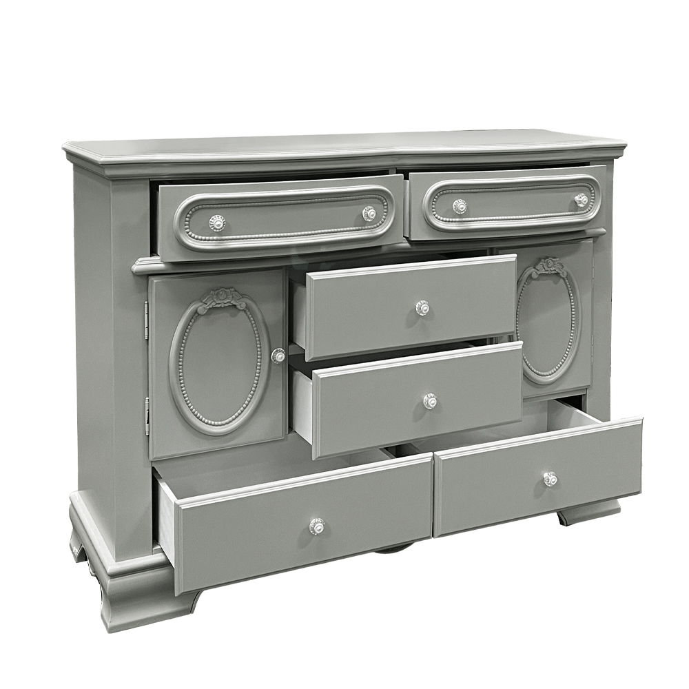 Flora - Dresser - Gray, light gray, view 4