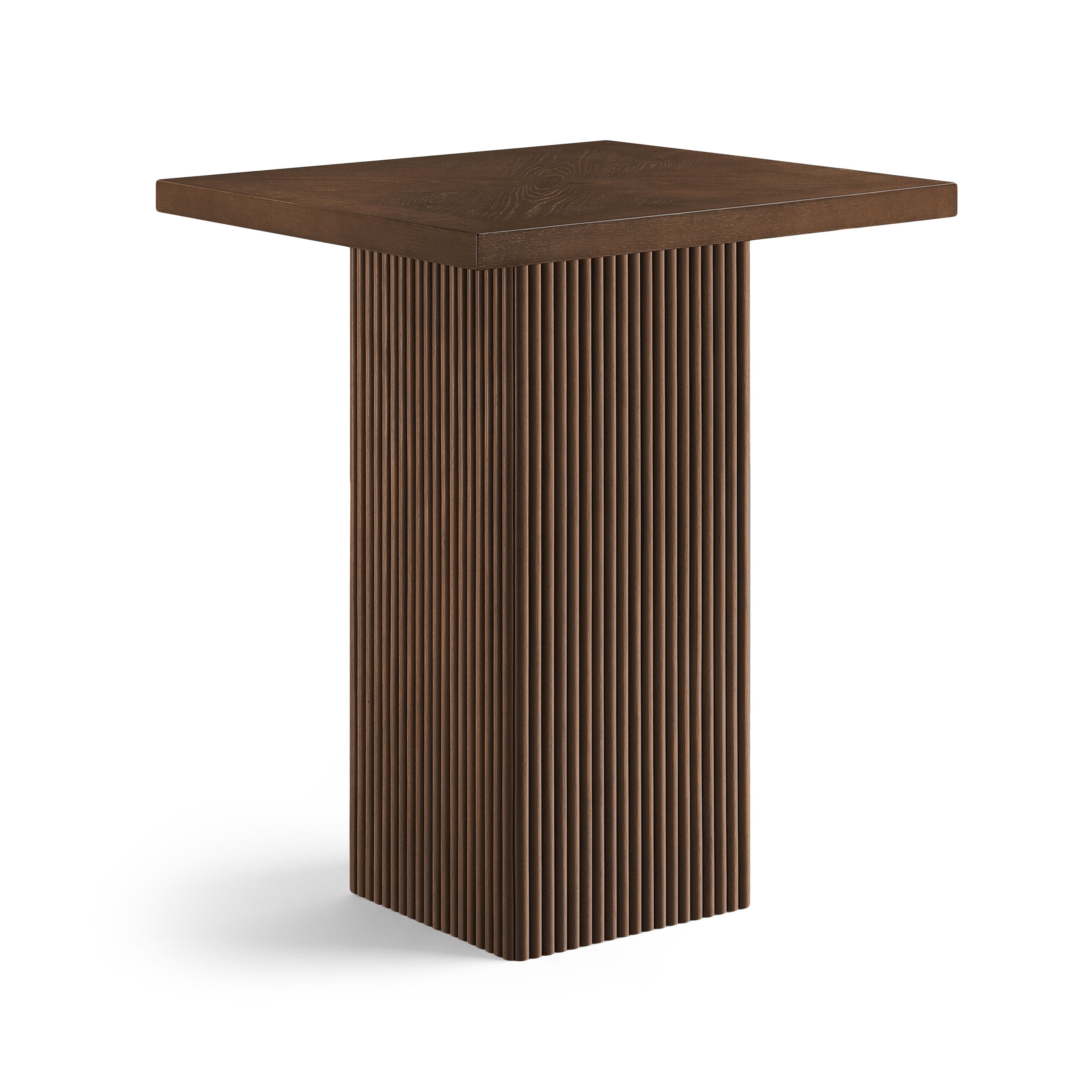 Belinda - Oak Veneer And Solid Wood Bar Height Table - Brown