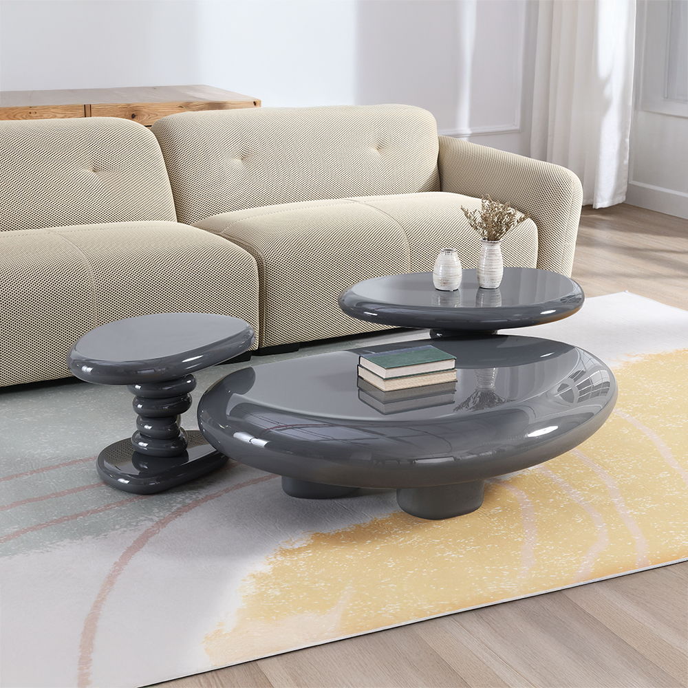 Charlene - End Table - Gray High Gloss, dark gray