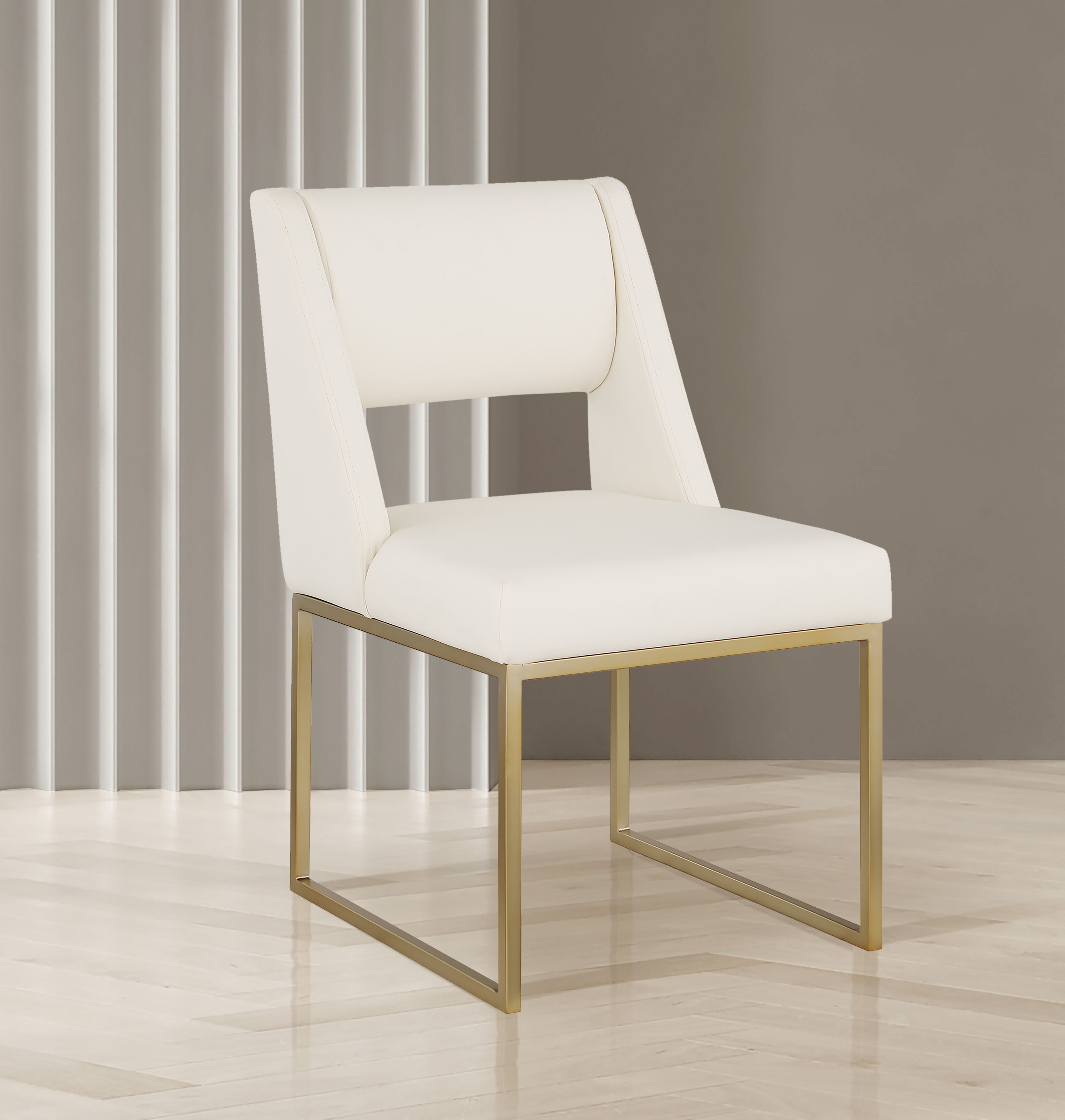 Jayce - Faux Leather Dining Chair (Set of 2) - Cream