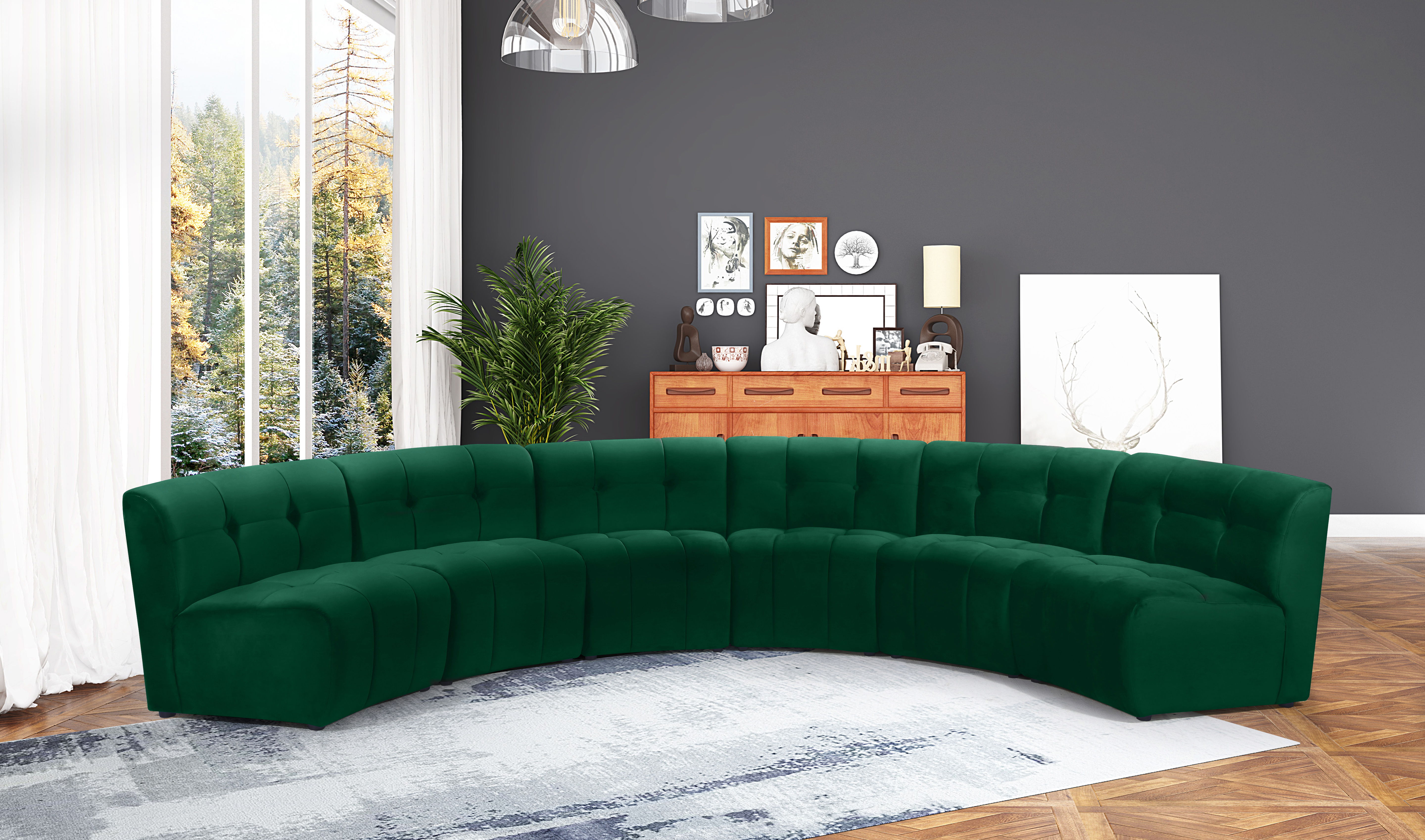 Limitless - 6 Piece Modular Sectional - Green