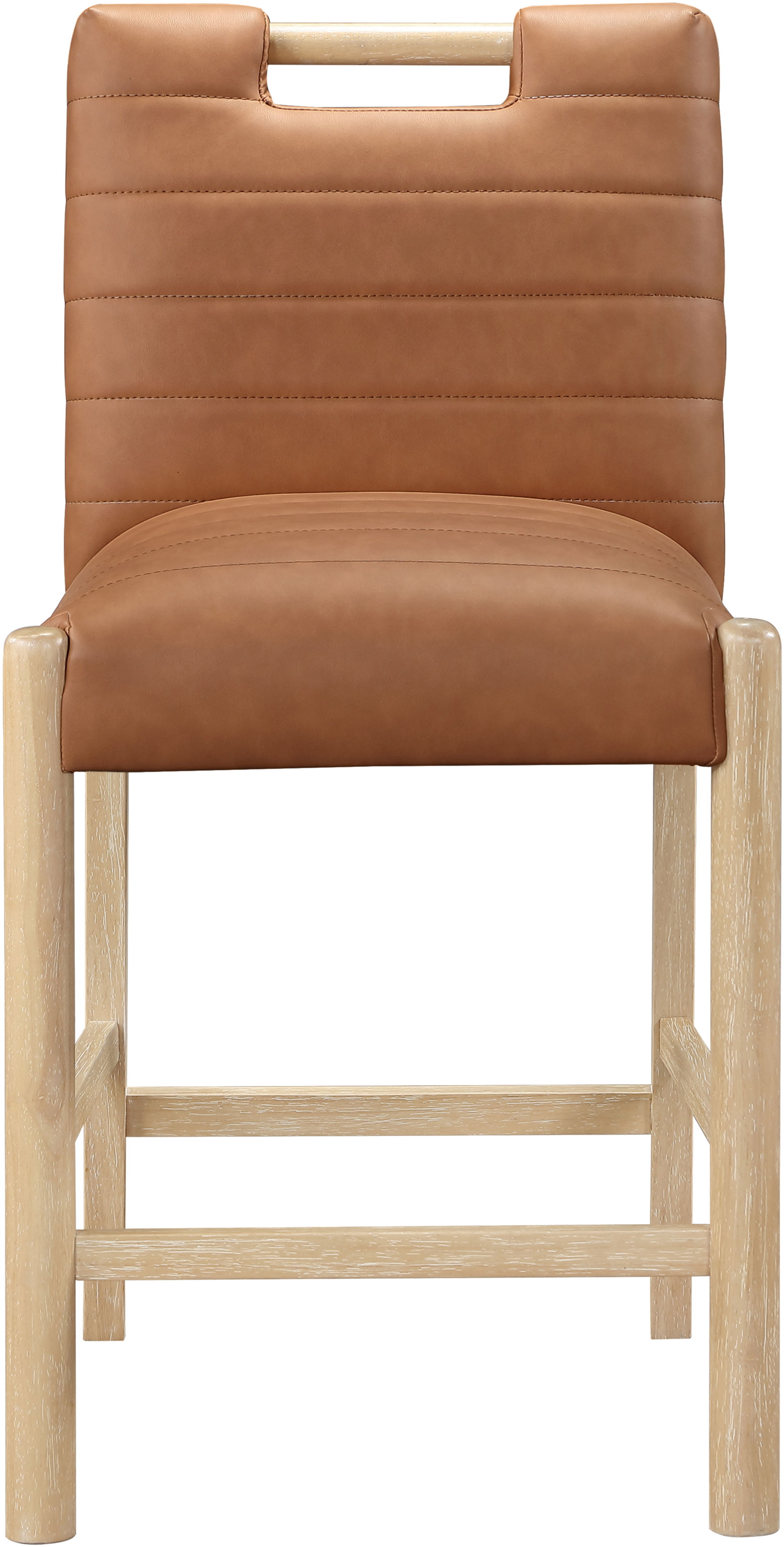 Aimee - Faux Leather Counter Stool - Cognac