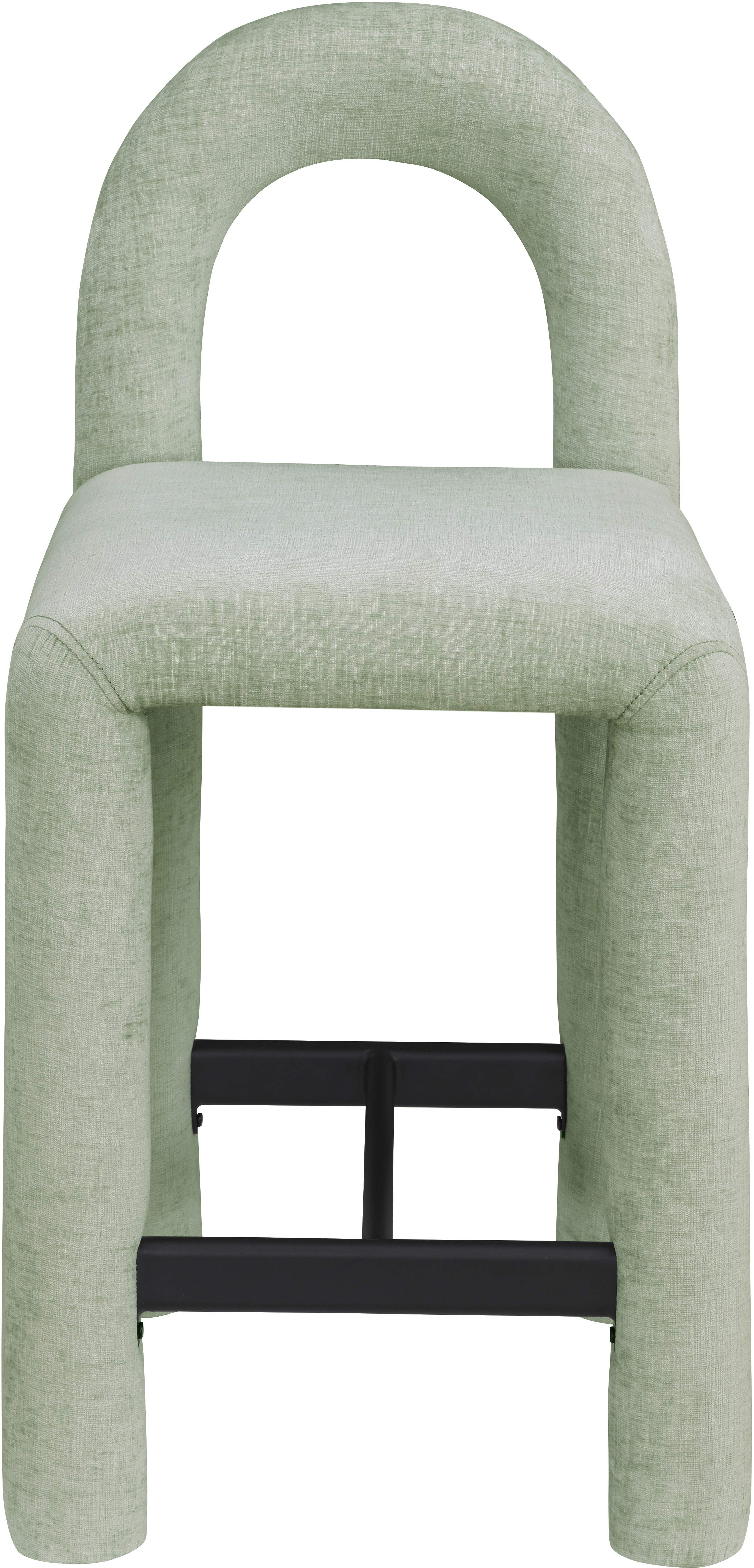 Amari - Chenille Fabric Stool - Mint