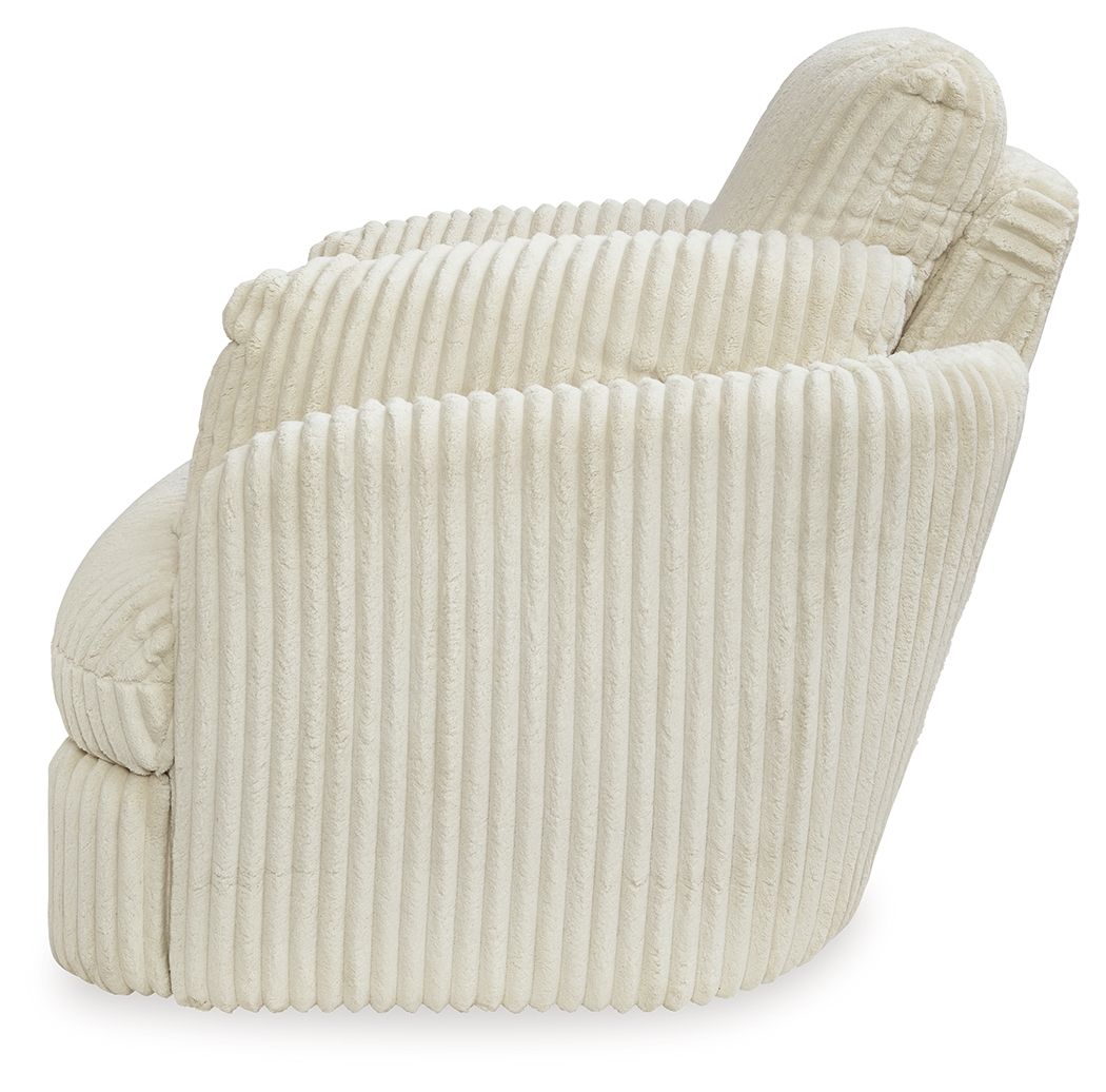 Ashley Furniture Tie-Breaker - Swivel Glider Recliner - Ivory - Image 8