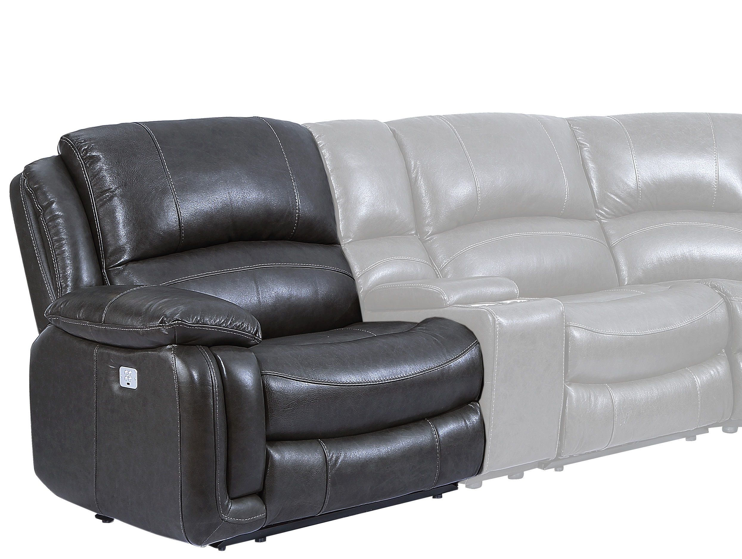 Denver - LAF Dual Power Recliner - Charcoal