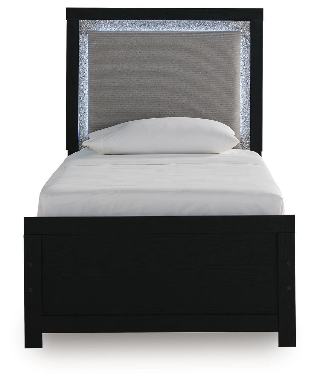 Maeling - Twin Upholstered Panel Bed - Black