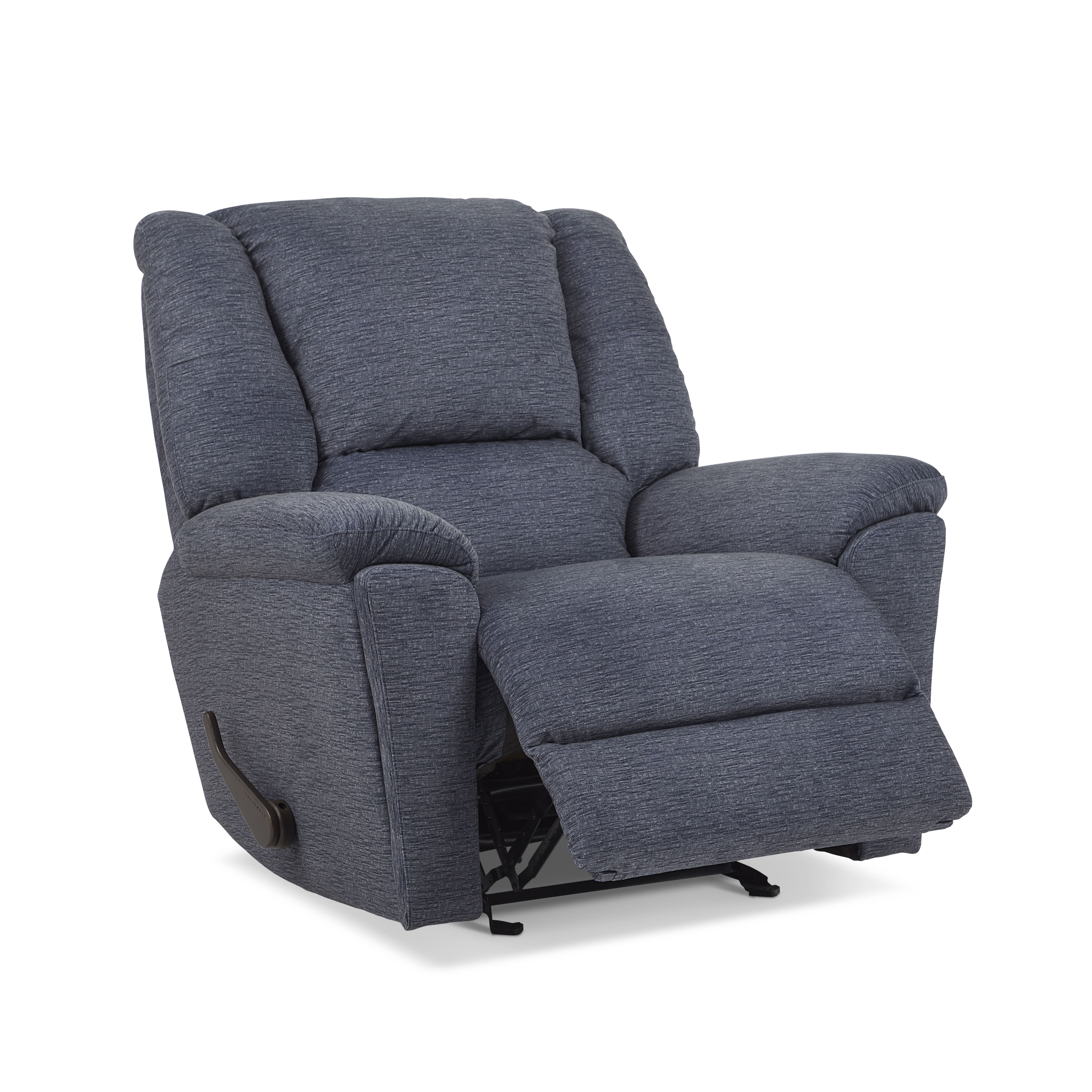 Plush - Transitional Fabric Gliding Recliner, blue, view 2