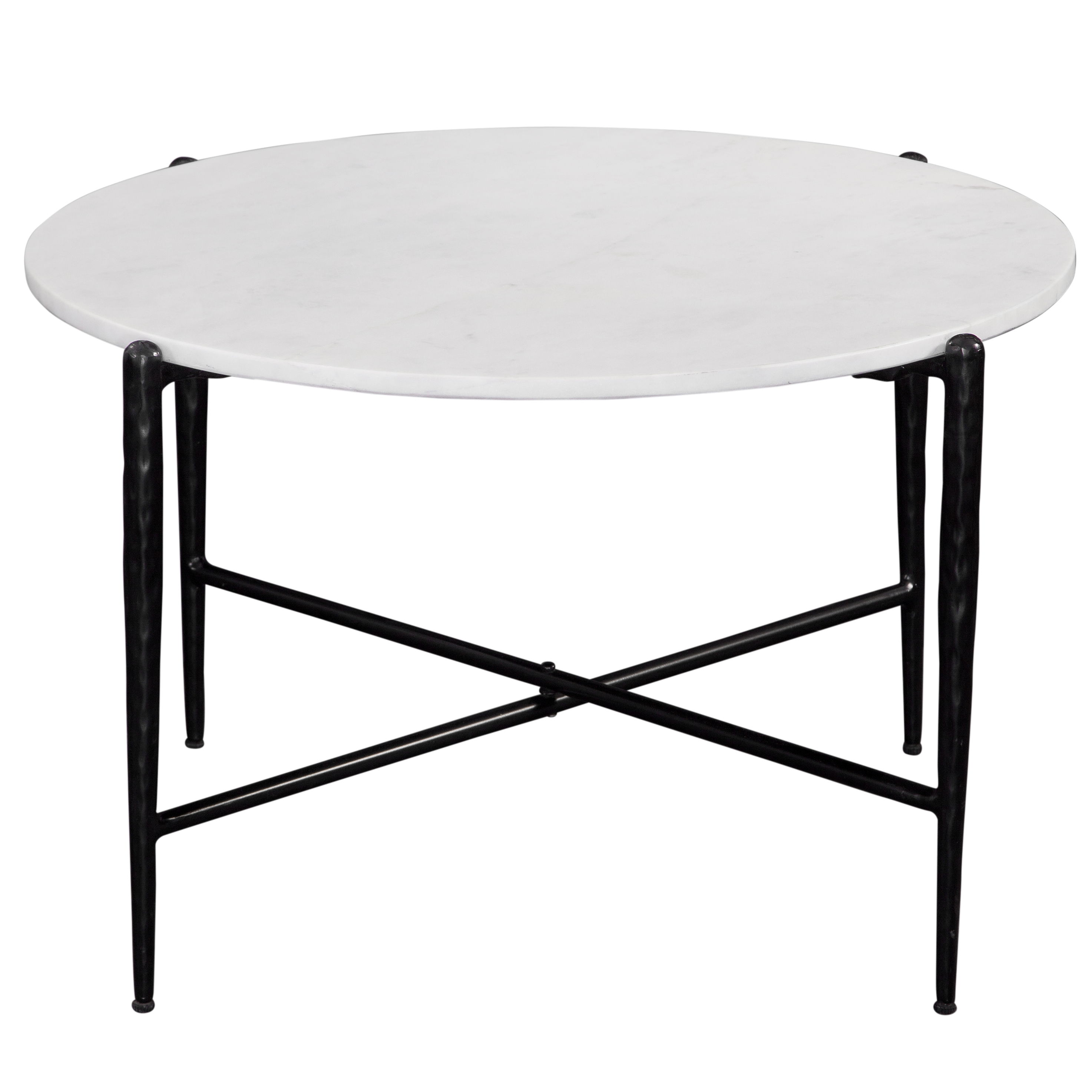 Loxie - Marble Top Round Cocktail Table - White