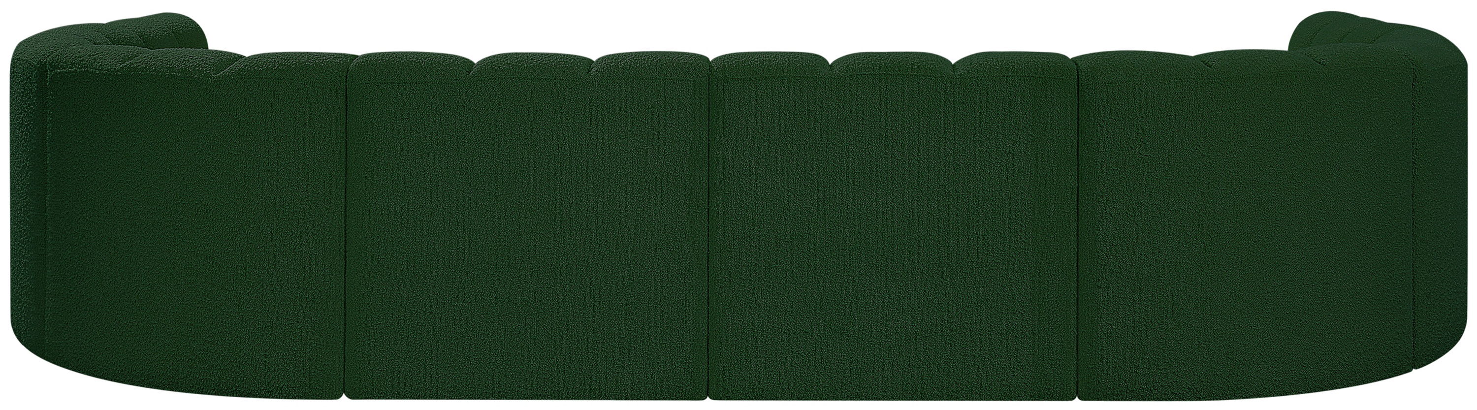 Arc - Boucle Fabric Modular Sectional - Green