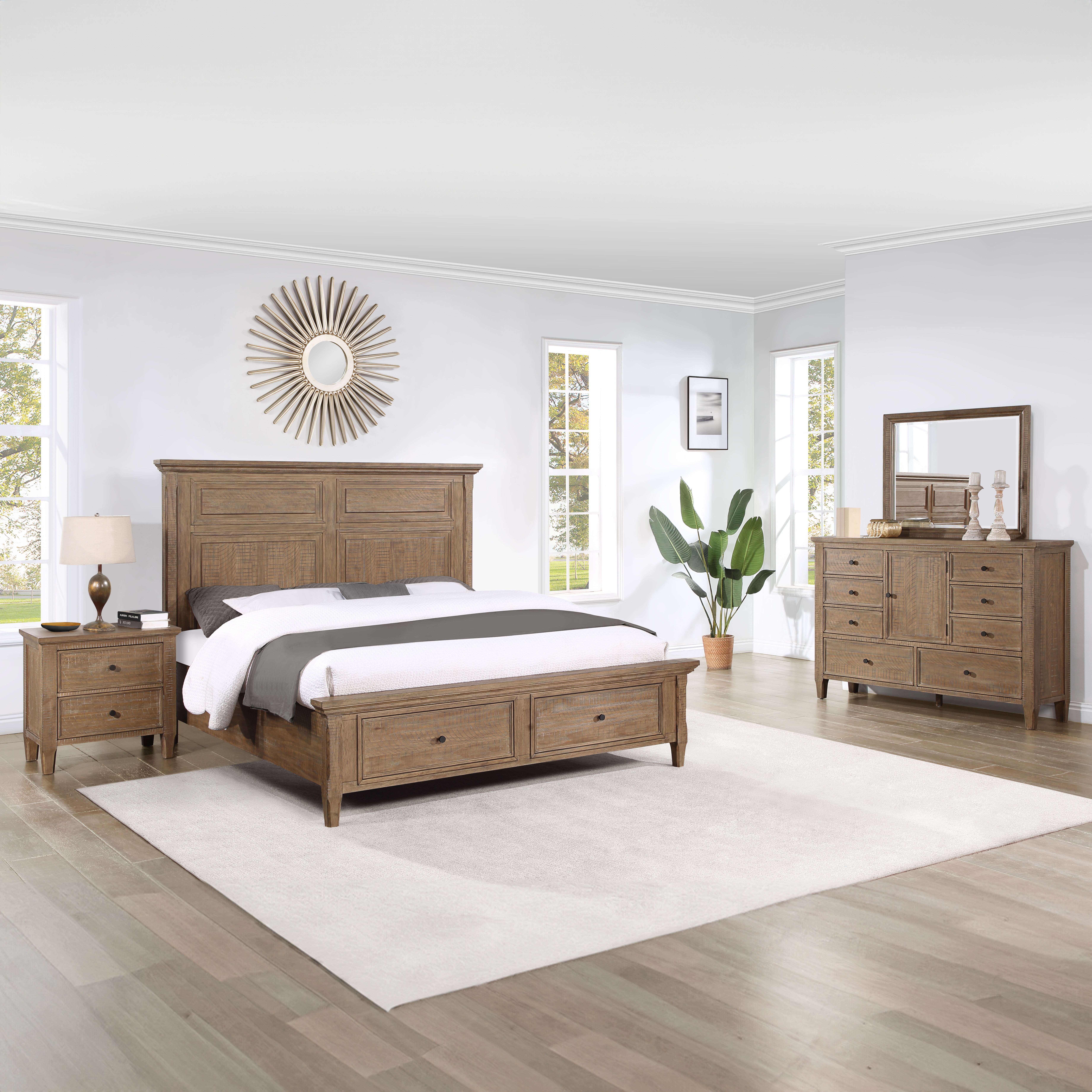 Riverdale - Storage Queen 4 Piece Bedroom Set - Driftwood