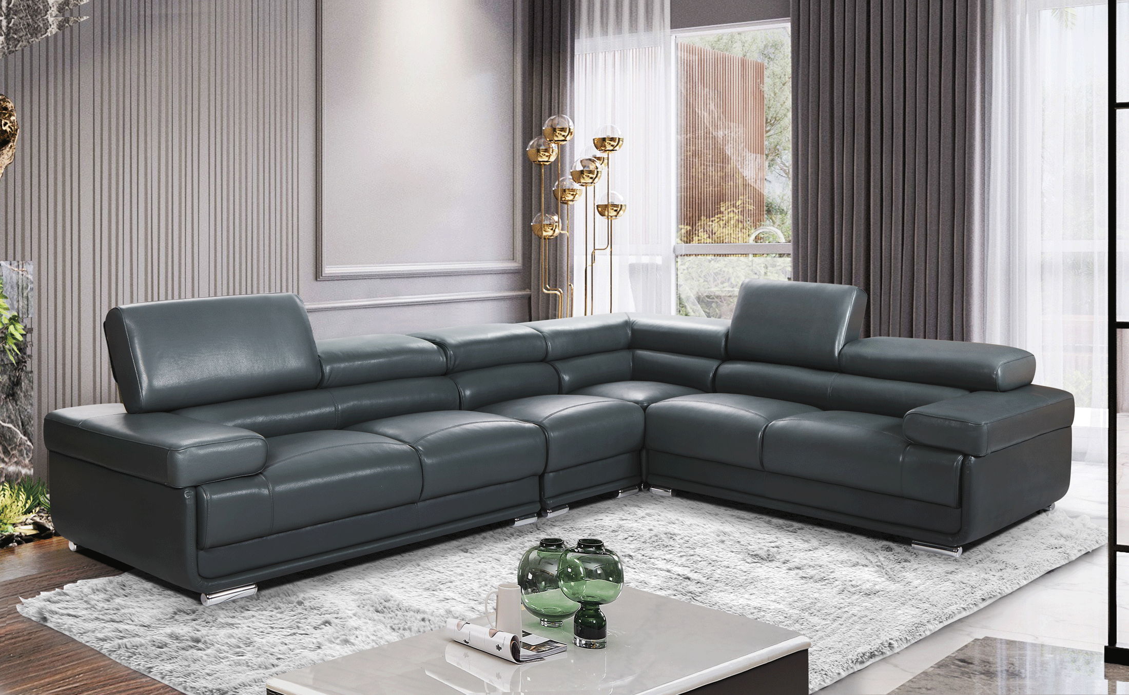 2119 - Sectional - Dark Gray