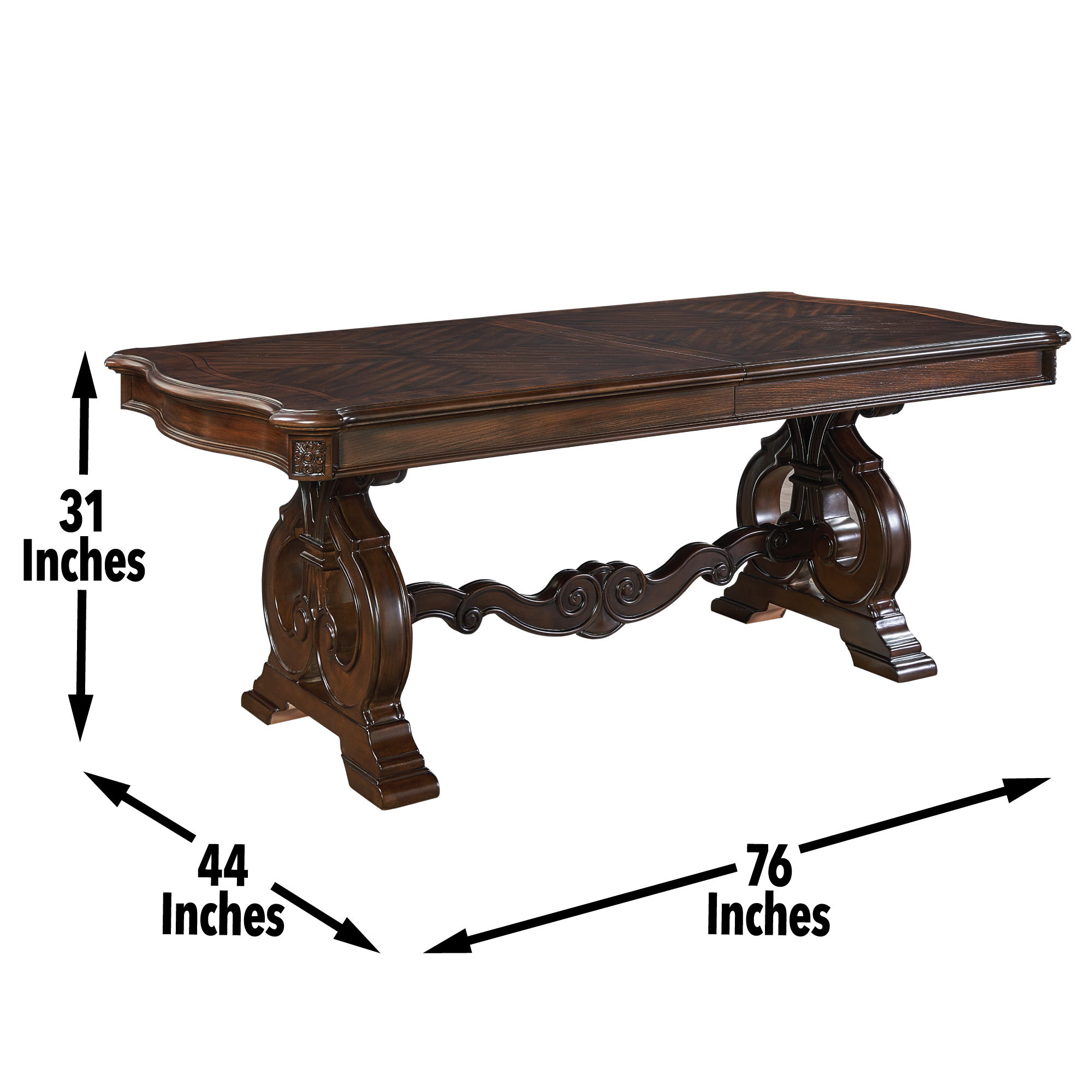 Royale - 10 Piece Dining Set - Dark Brown