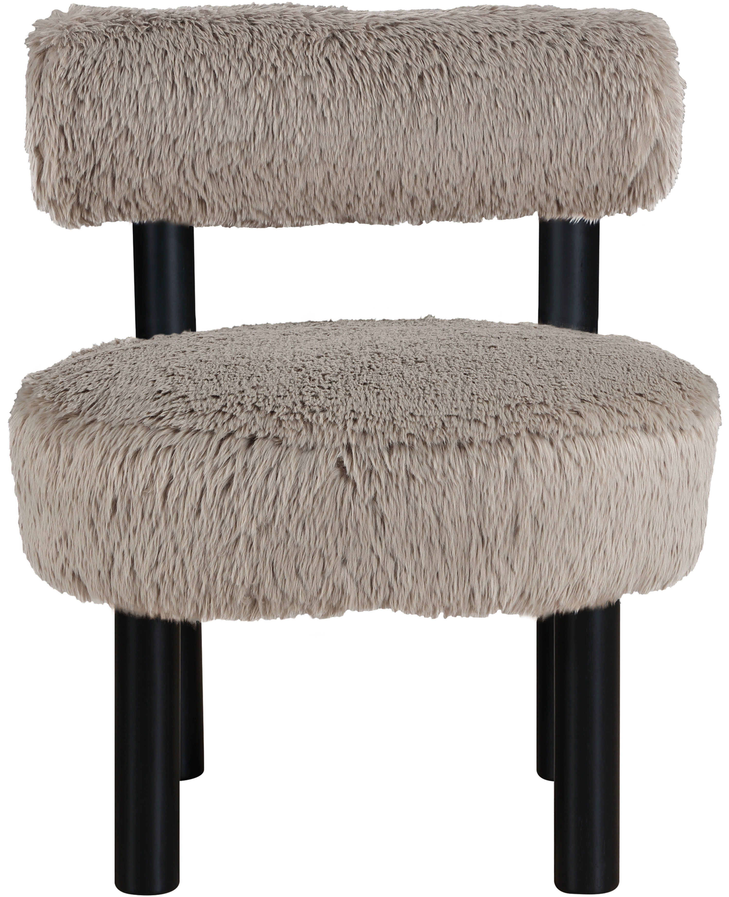 Ambre - Vegan Shearling Fabric Upholstered Accent Chair - Beige