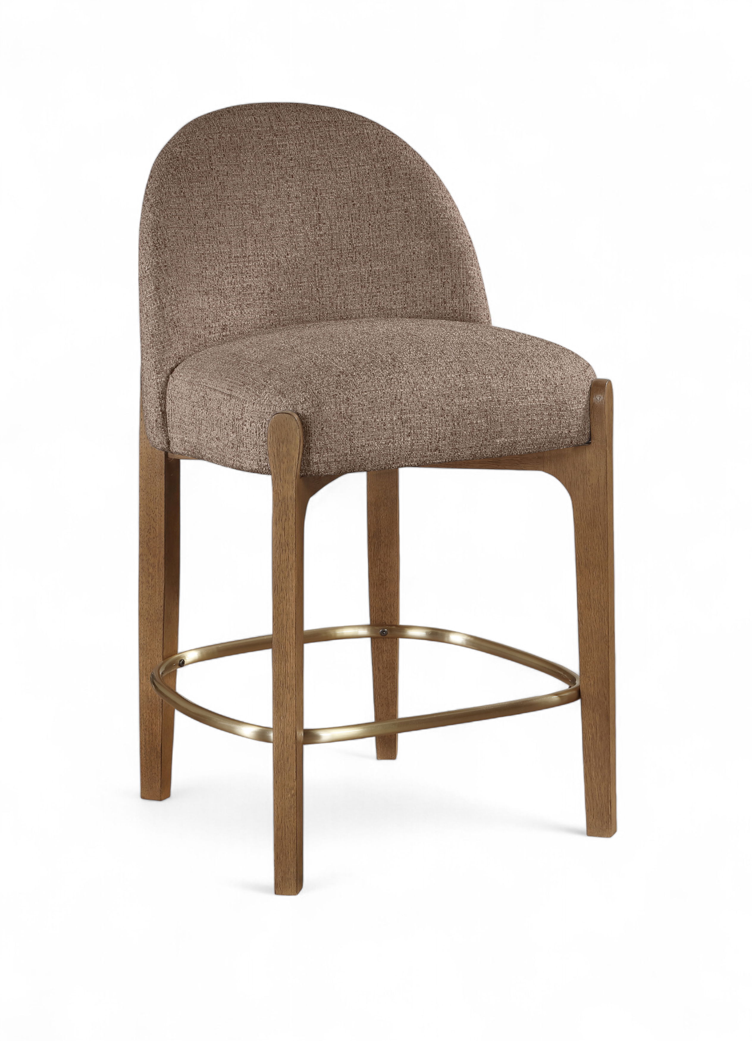Torino - Fabric Upholstered Counter Stool (Set of 2) - Brown / Brushed Brown