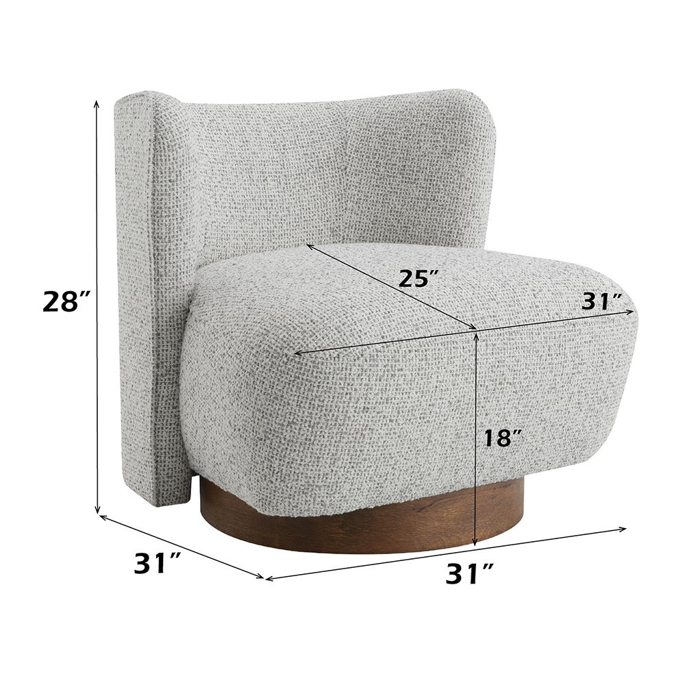 Lisa - Accent Chair - Gray Tweed, light gray, view 6
