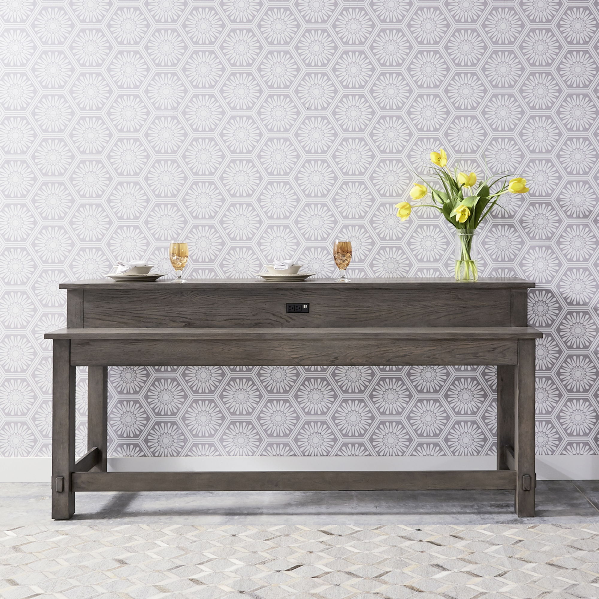 Liberty Furniture Modern Farmhouse - Console Bar Table - Gray