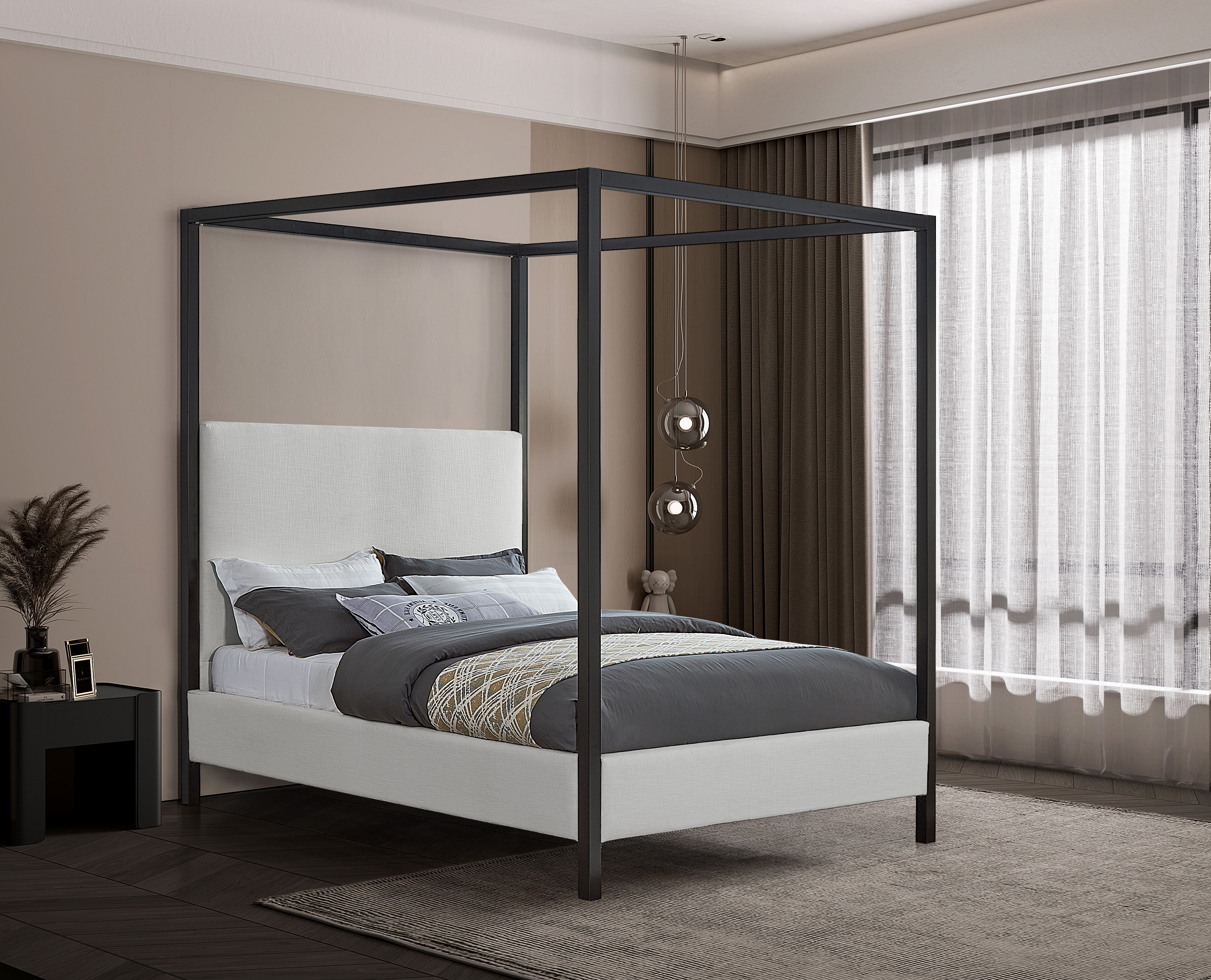 James - King Bed - Cream