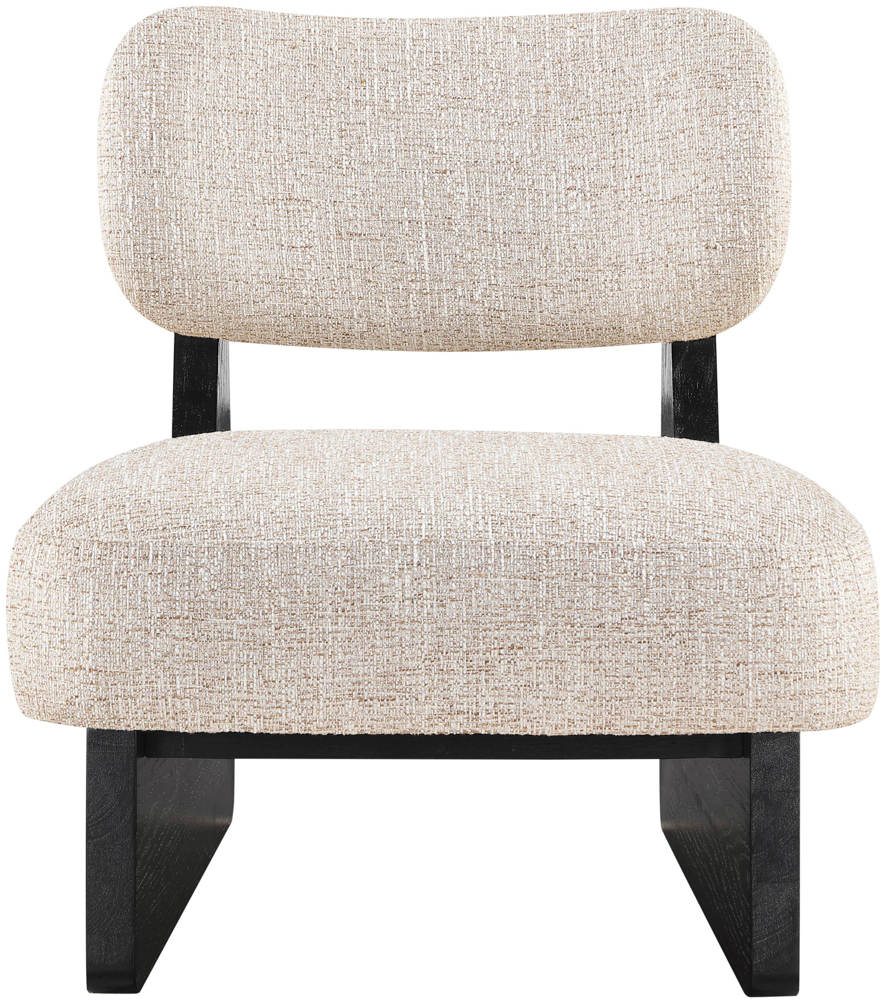 Vetra - Linen Textured Fabric Upholstered Accent Chair - Beige / Painted Black