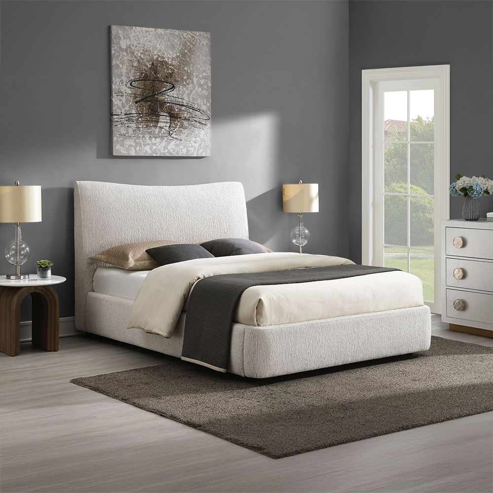 Renee - Queen Bed - Aperol Beige Chenille, beige, view 6