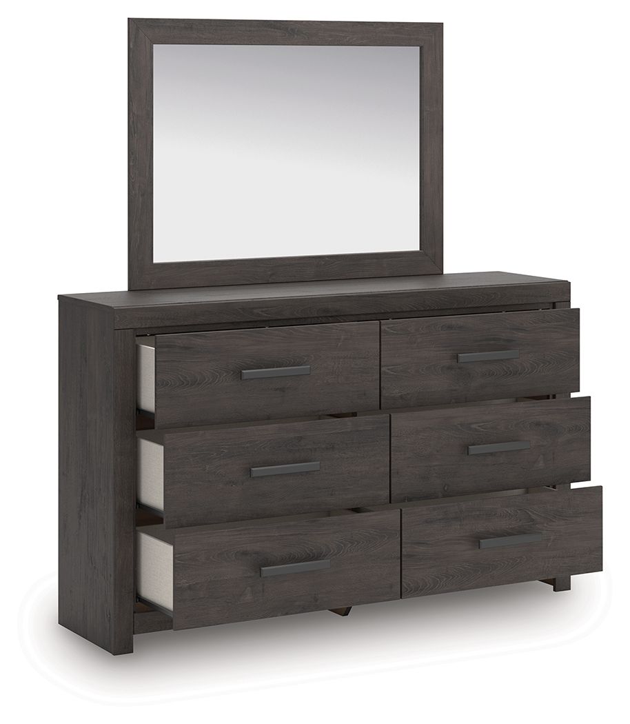 Ashley Furniture Prendonea - Dresser and Mirror - Charcoal - Image 4