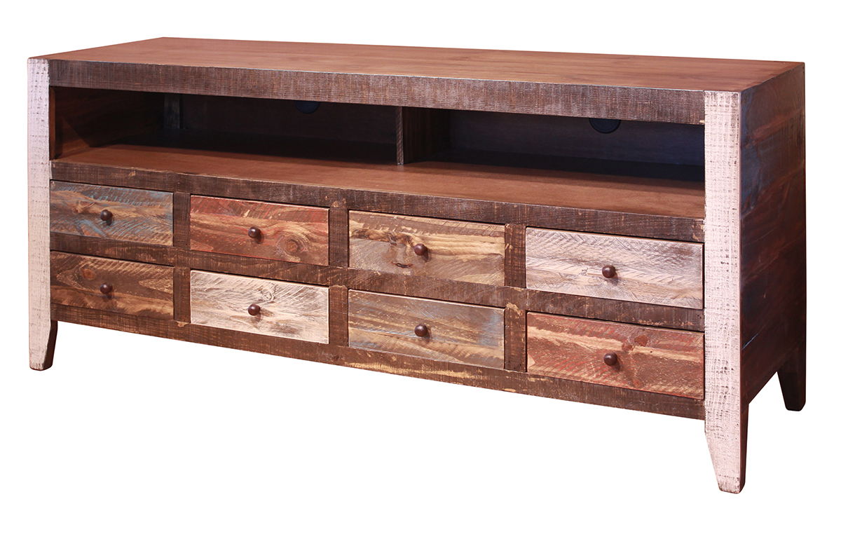 International Furniture Direct Antique - TV Stand / Wall Unit - Multicolor