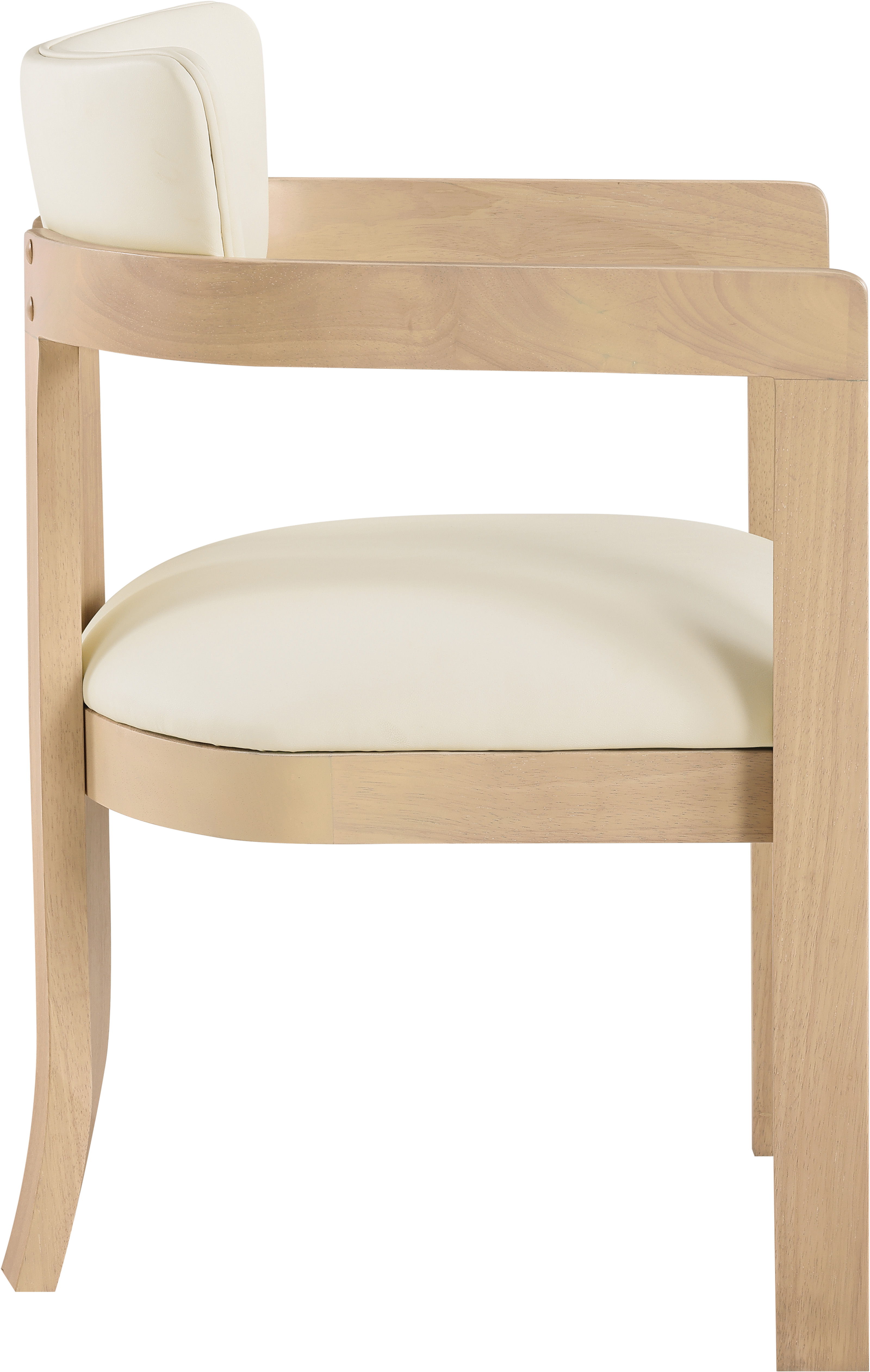 Lavrin - Vegan Leather Dining Arm Chair (Set of 2) - Cream