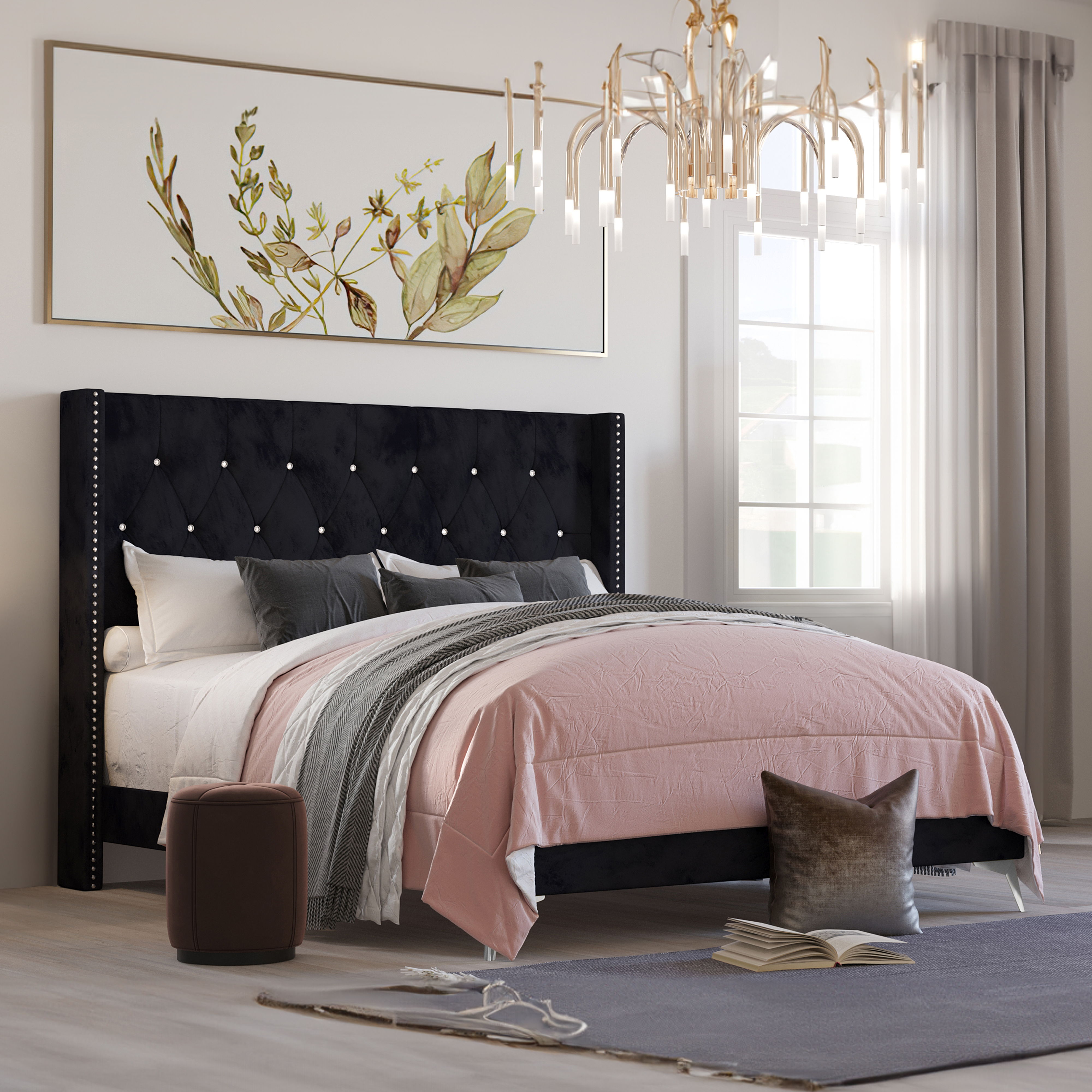 Huxley - 5/0 Queen Bed - Black, black