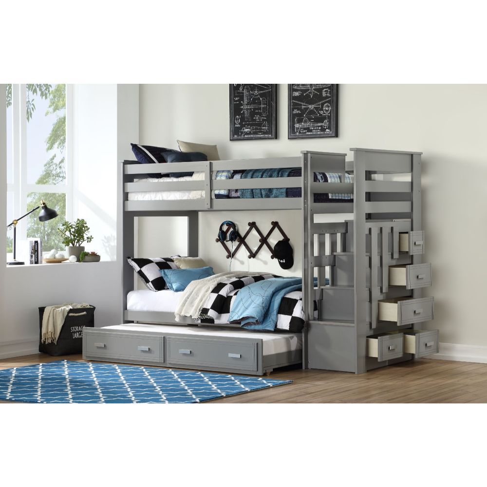 Allentown - Twin Over Twin Bunk Bed & Trundle - Gray Image