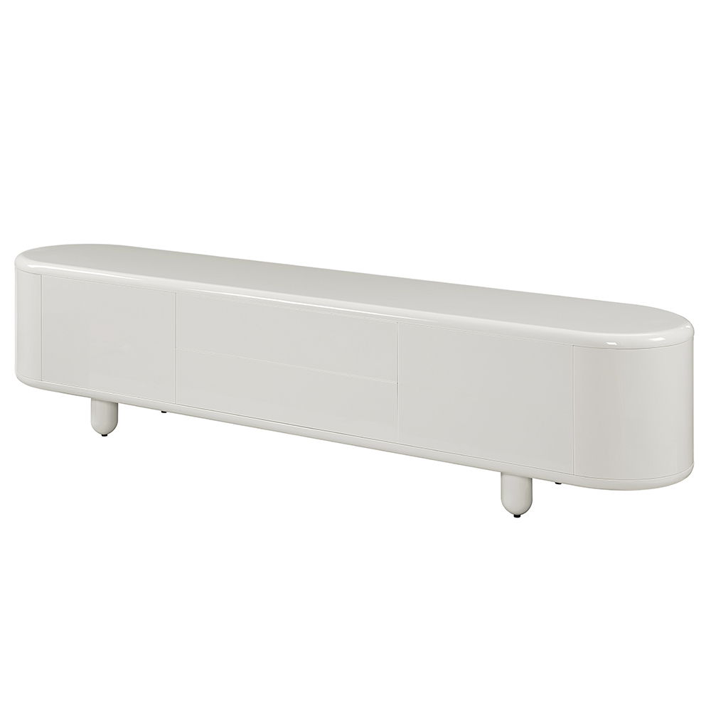 Keely - TV Stand - White High Gloss, white, view 2