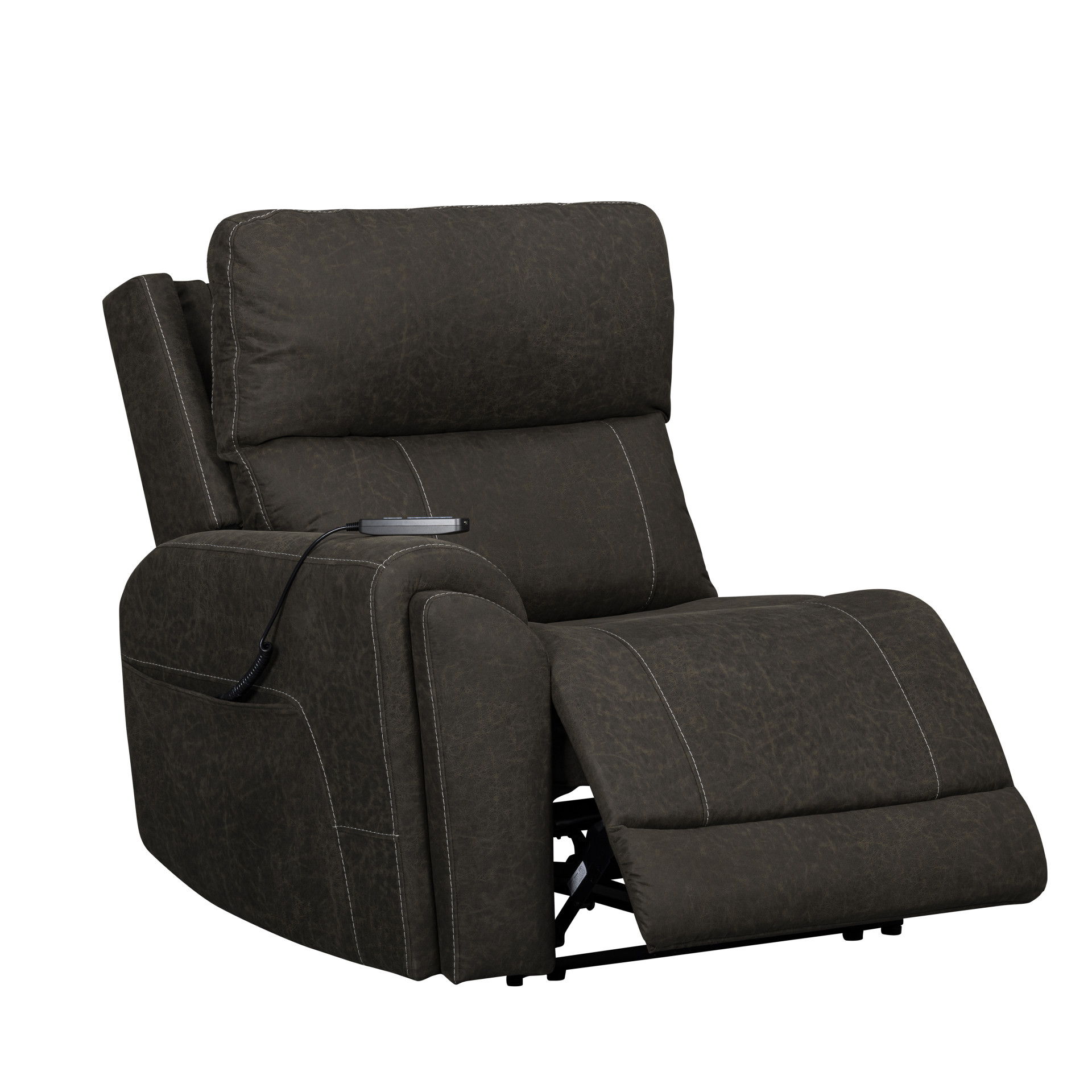 Gaia - LAF Recliner With Power Headrest, Footrest, Massage, Heat - Sable