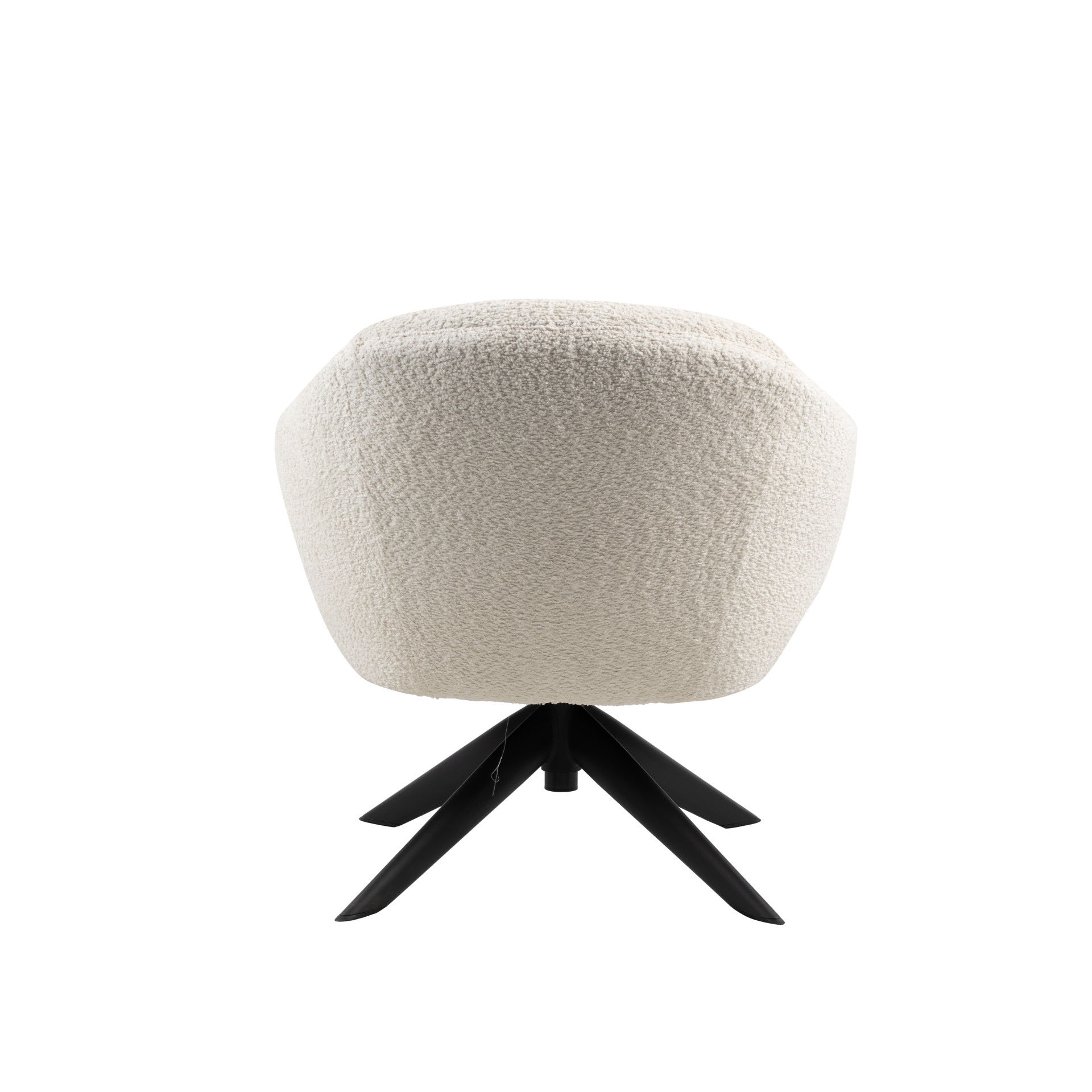 Fleming - Boucle Swivel Lounge Chair - Ivory, white, view 6