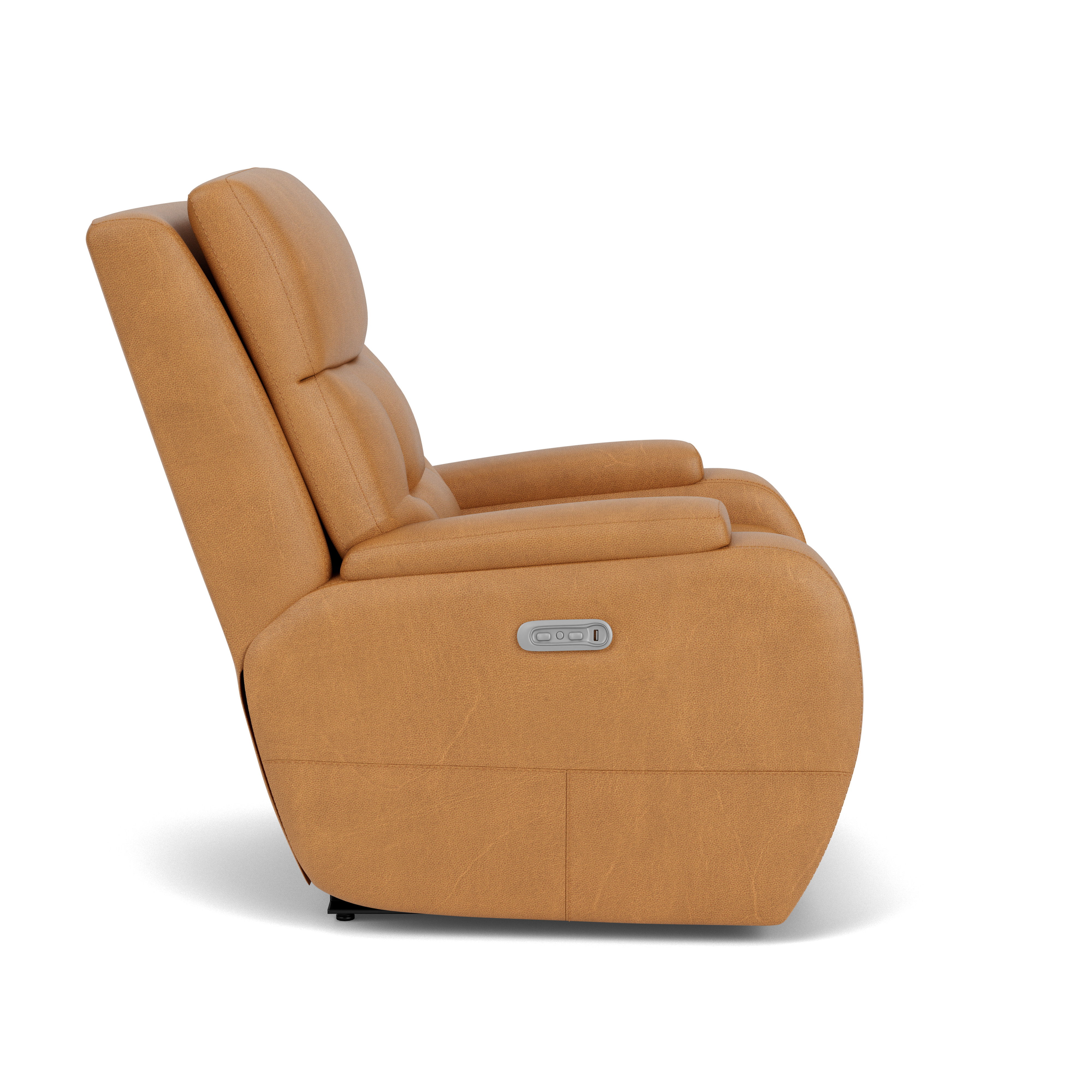 Strait - Leather Power Recliner With Power Headrest, black, view 7