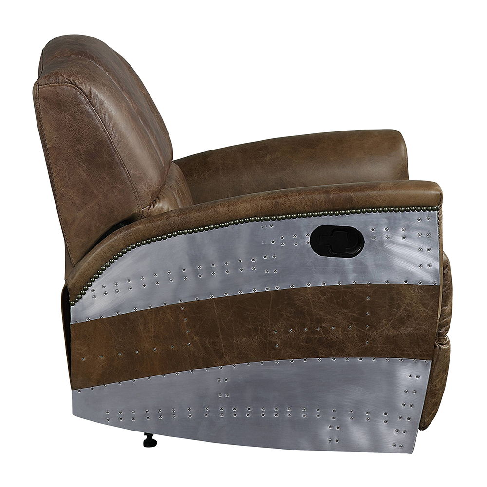 Brancaster - Power Motion Recliner - Retro Brown Top Grain Leather & Aluminum, light brown, view 6