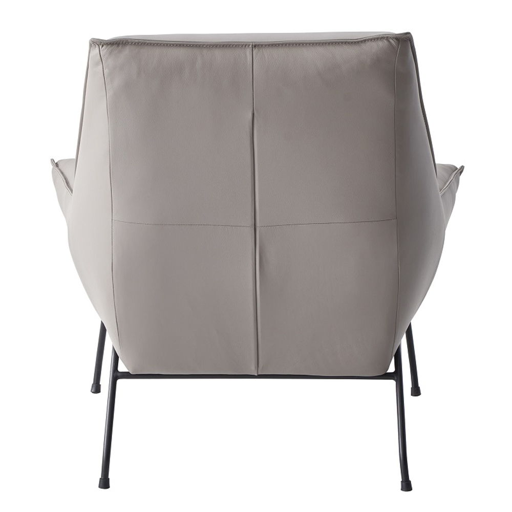 Jabel - Accent Chair & Ottoman - Khaki Top Grain Leather, gray, view 3