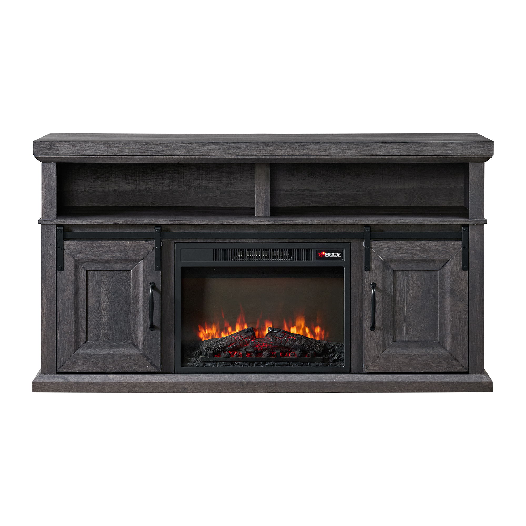 Macau - Console With 23" Fireplace Insert - Gray