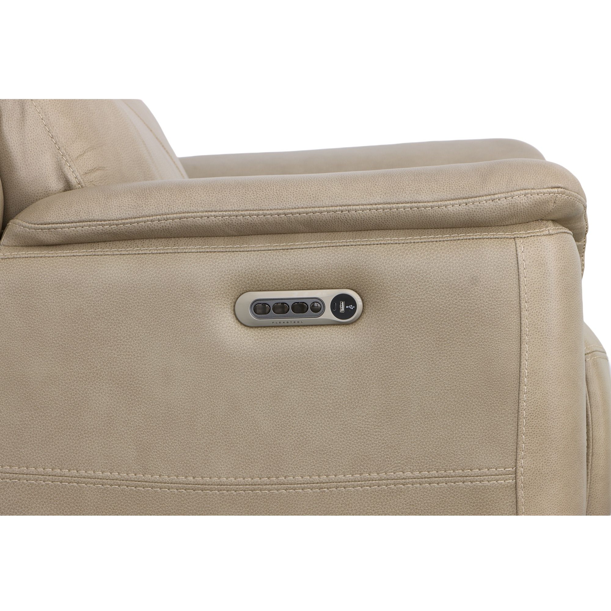 Crew - Power Recliner With Power Headrest & Lumbar - Pebble, beige, view 7