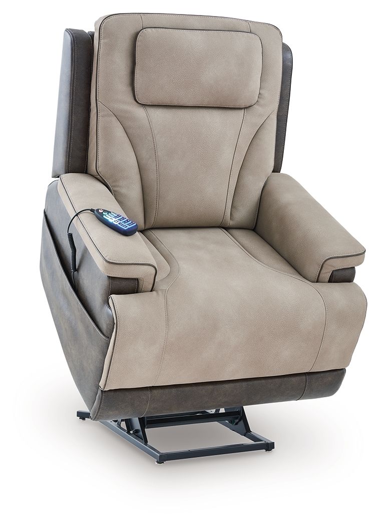 Ashley Furniture 4Z-Peaceful Pause - Power Lift Recliner - Sand - Image 4