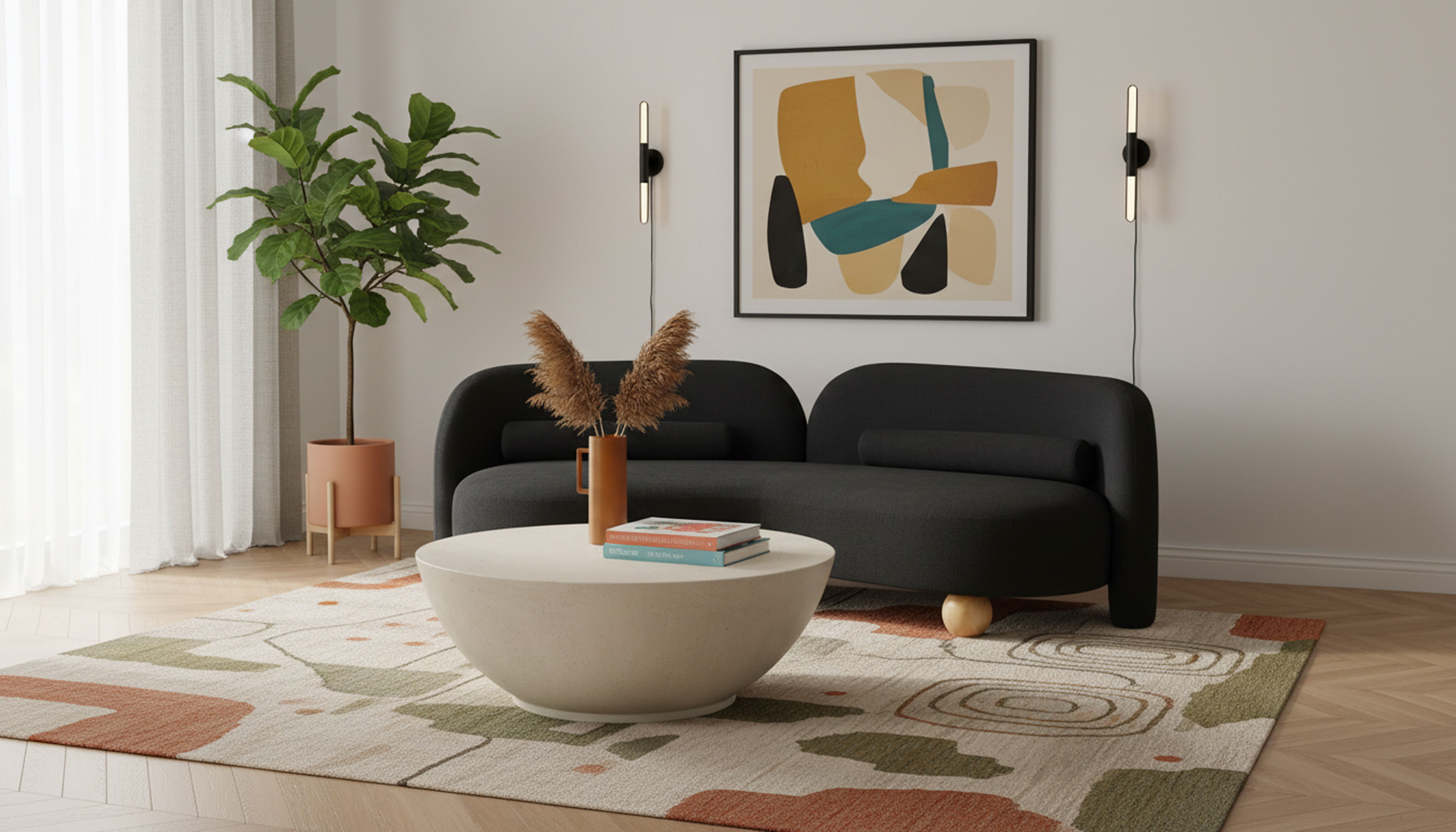 Daphne - Chenille Sofa - Black