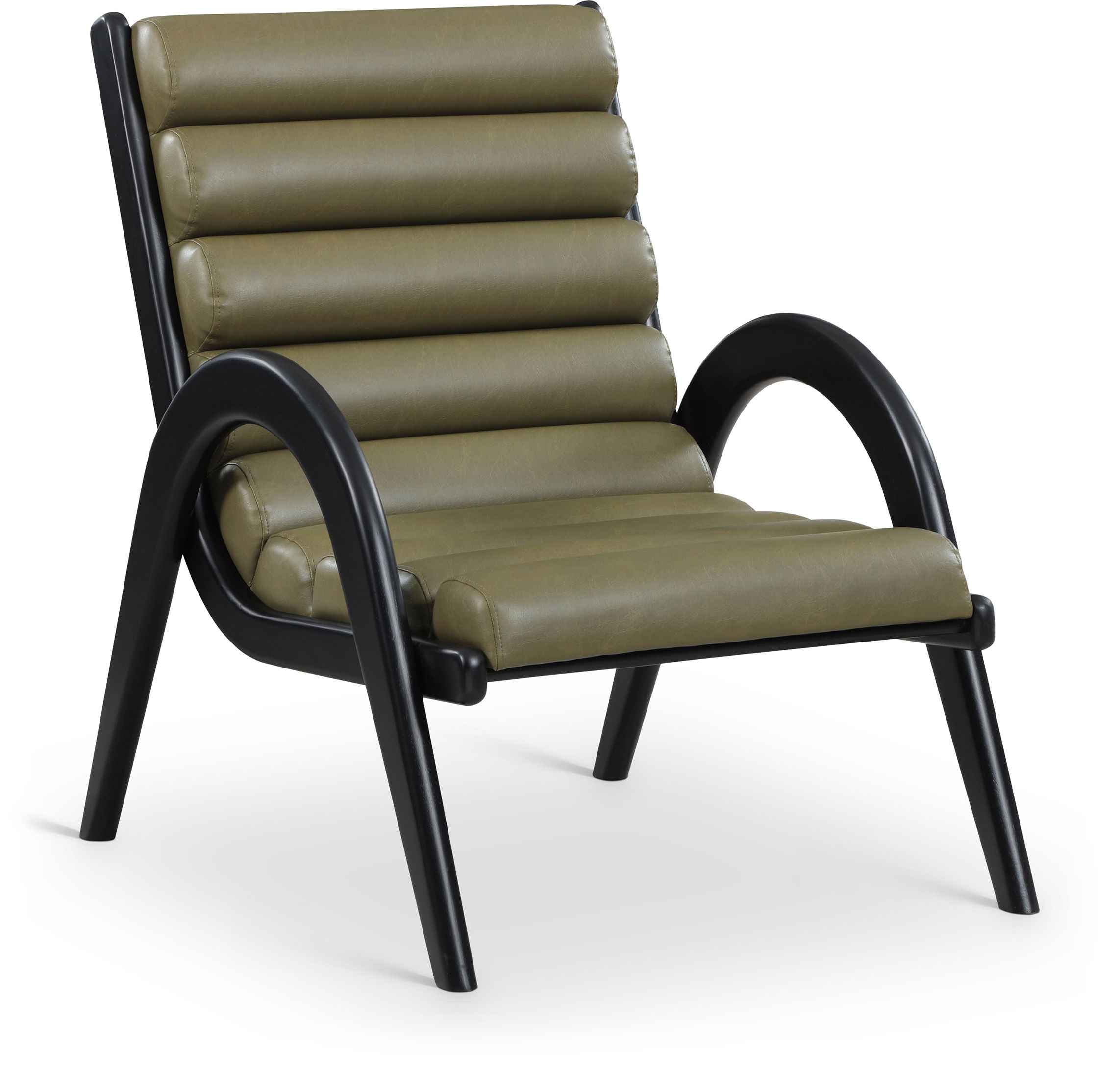 Randal - Vegan Leather Accent Chair - Olive
