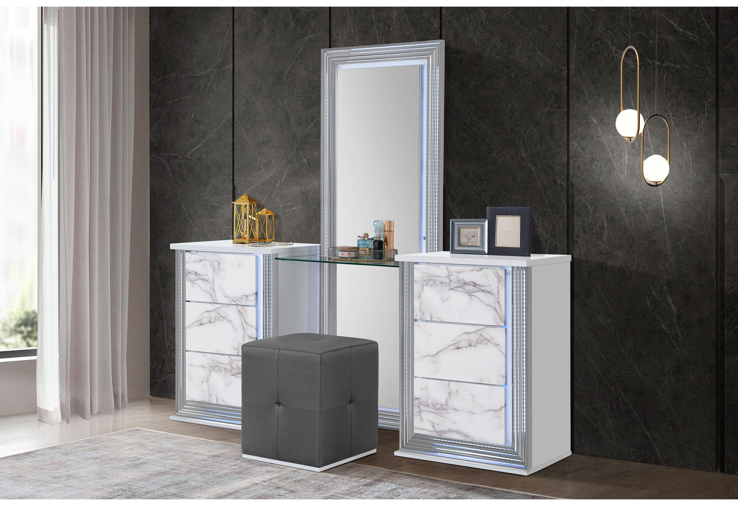 Marble Vanity Stool
